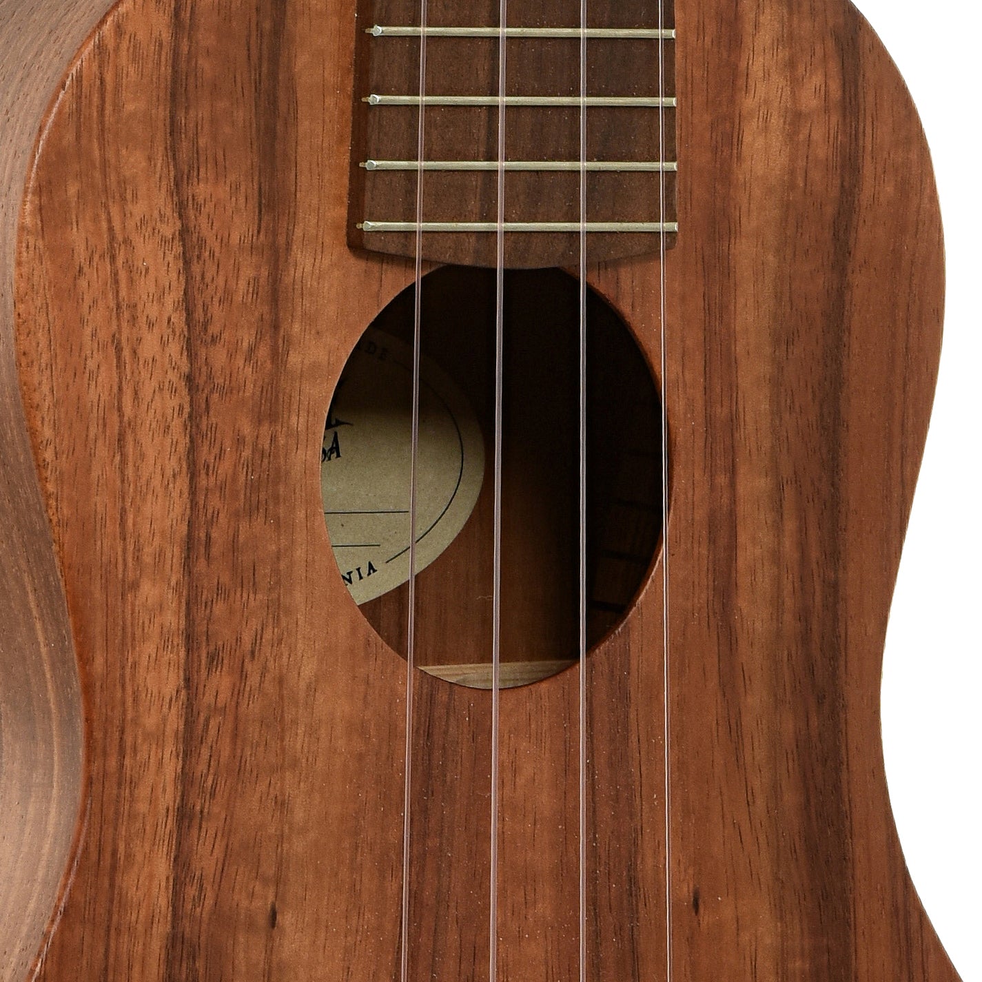 Soundhole of Kala 1Koa-C Concert Ukulele