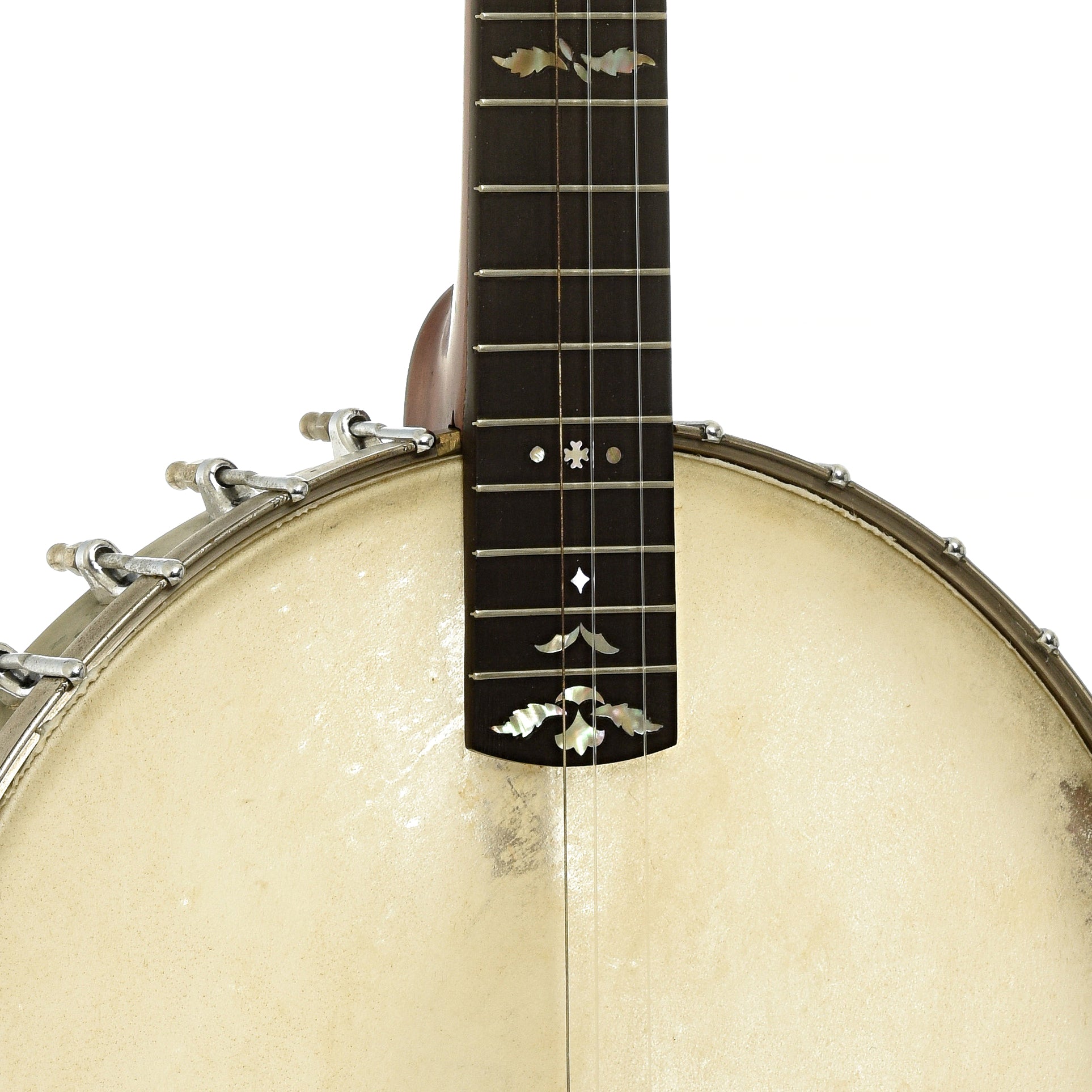 front neck joint of L.B. Gatcomb The Monarch Open Back Banjo