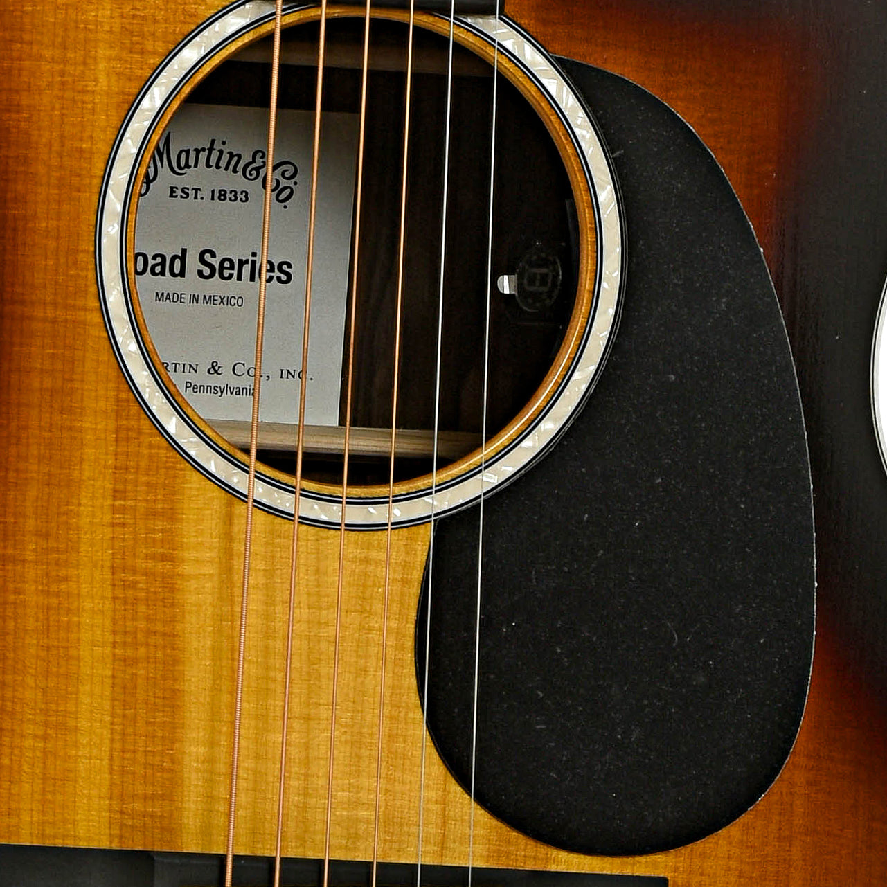 Soundhole of Martin GPC-13E Burst, Ziricote Cutaway Guitar with Pickup