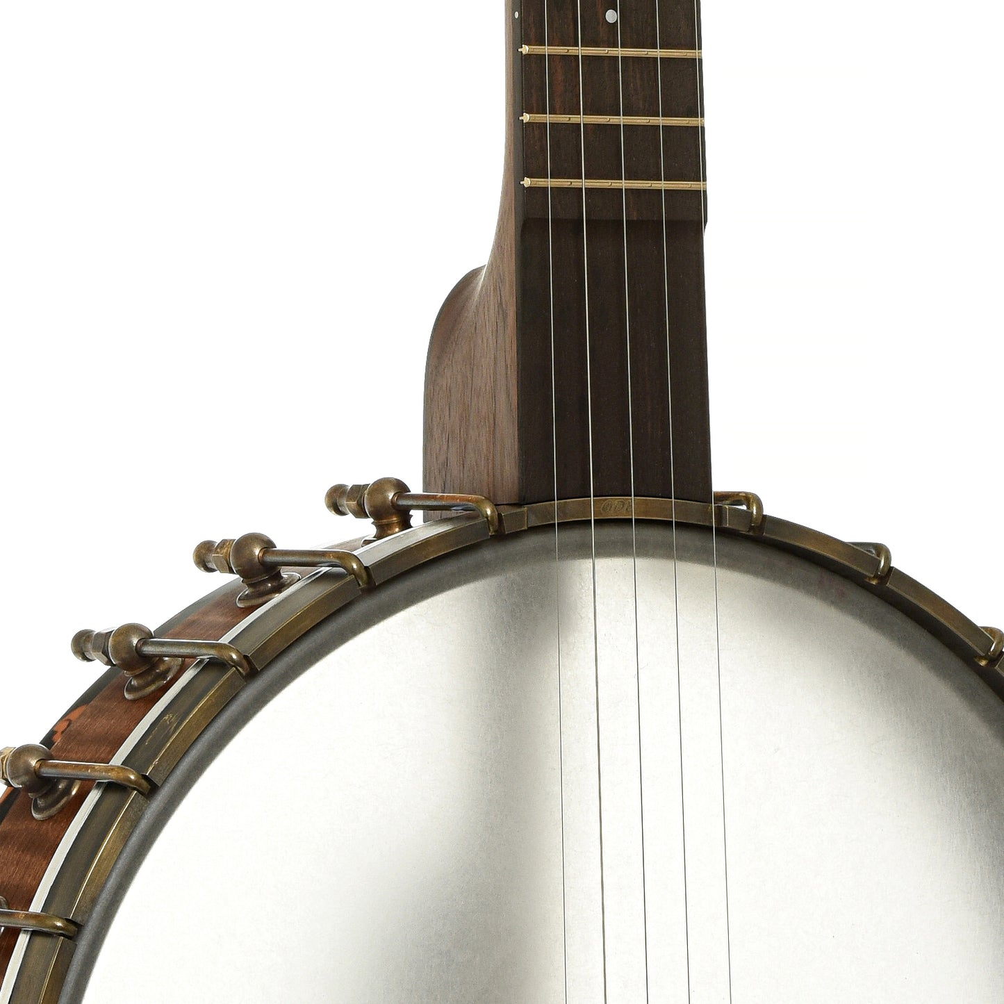 Front neck joint of Ode Magician 12" Walnut Openback Banjo