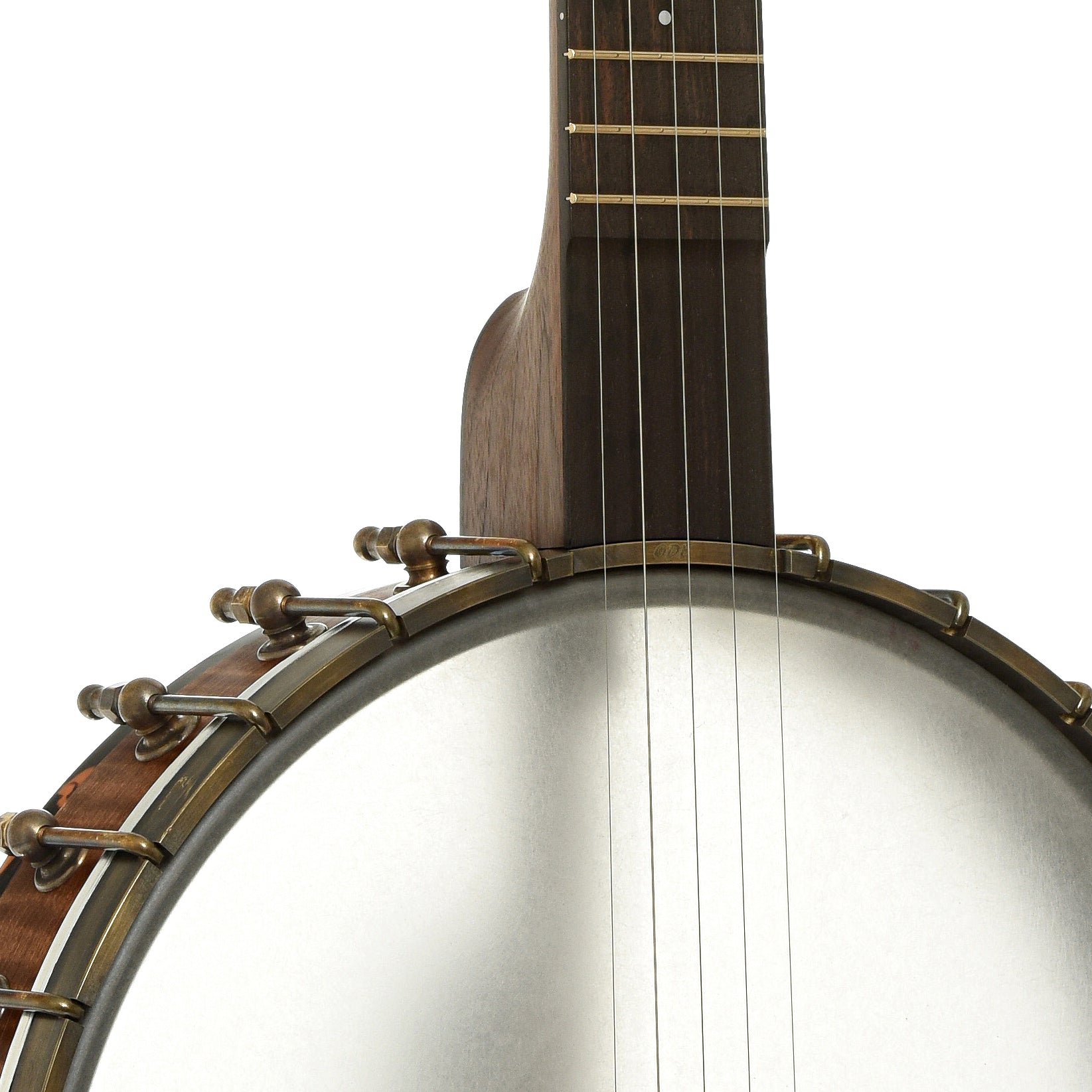 Front neck joint of Ode Magician 12" Walnut Openback Banjo