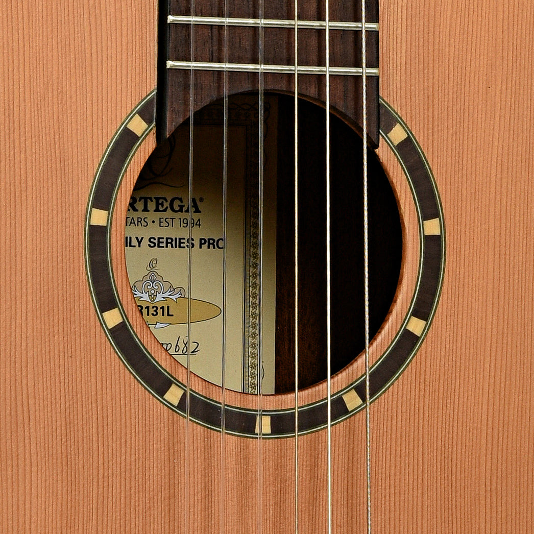 Soundhole of Ortega Family Series Pro R131L Left-Handed Classical Guitar