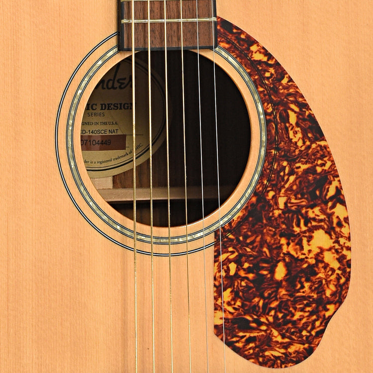 Sound hole and pickguard of Fender CD-140SCE Acoustic-Electric 