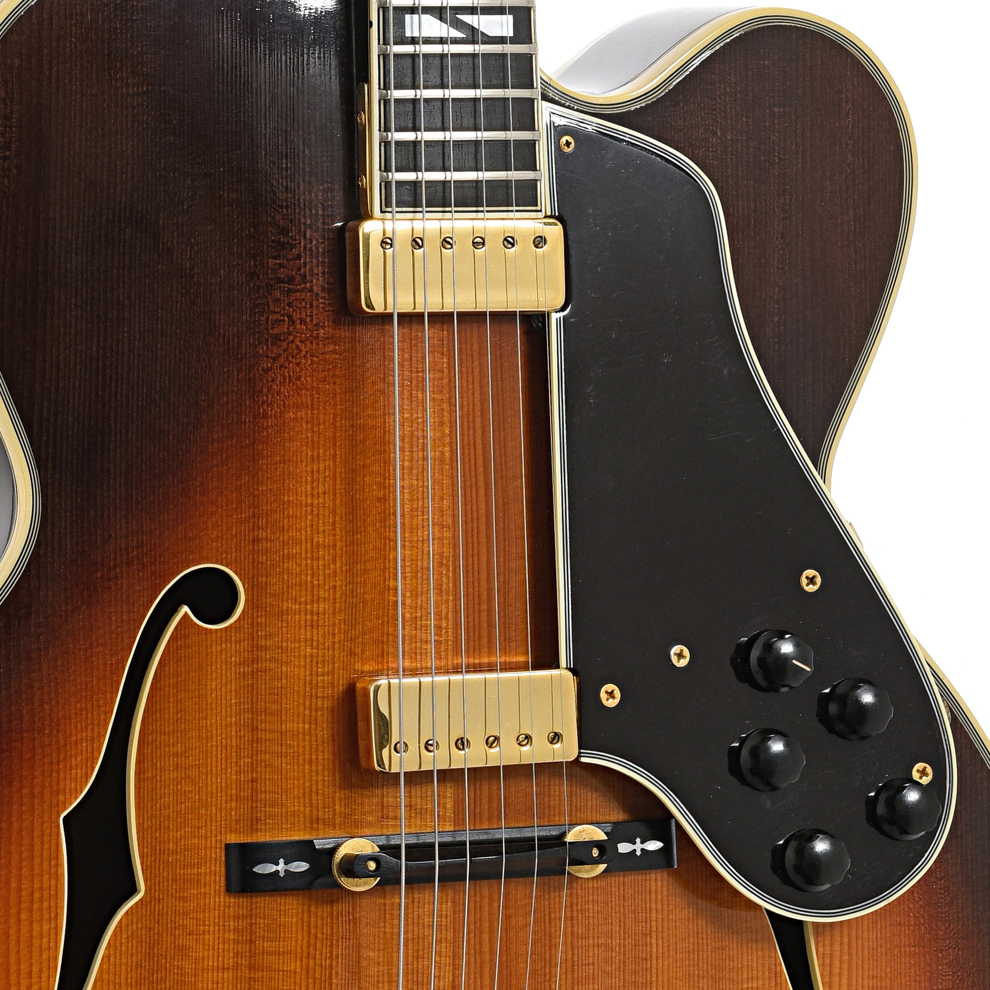 Bridge, pickups and pickguard with controls of Gibson Johnny Smith Archtop Hollowbody Electric Guitar (1974)