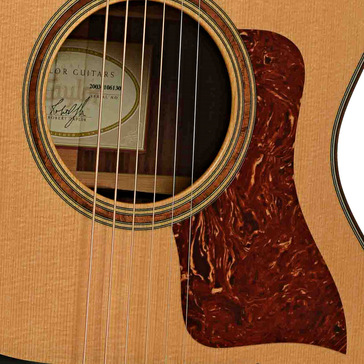 Soundhole of Taylor 712ce Acoustic-Electric Guitar 