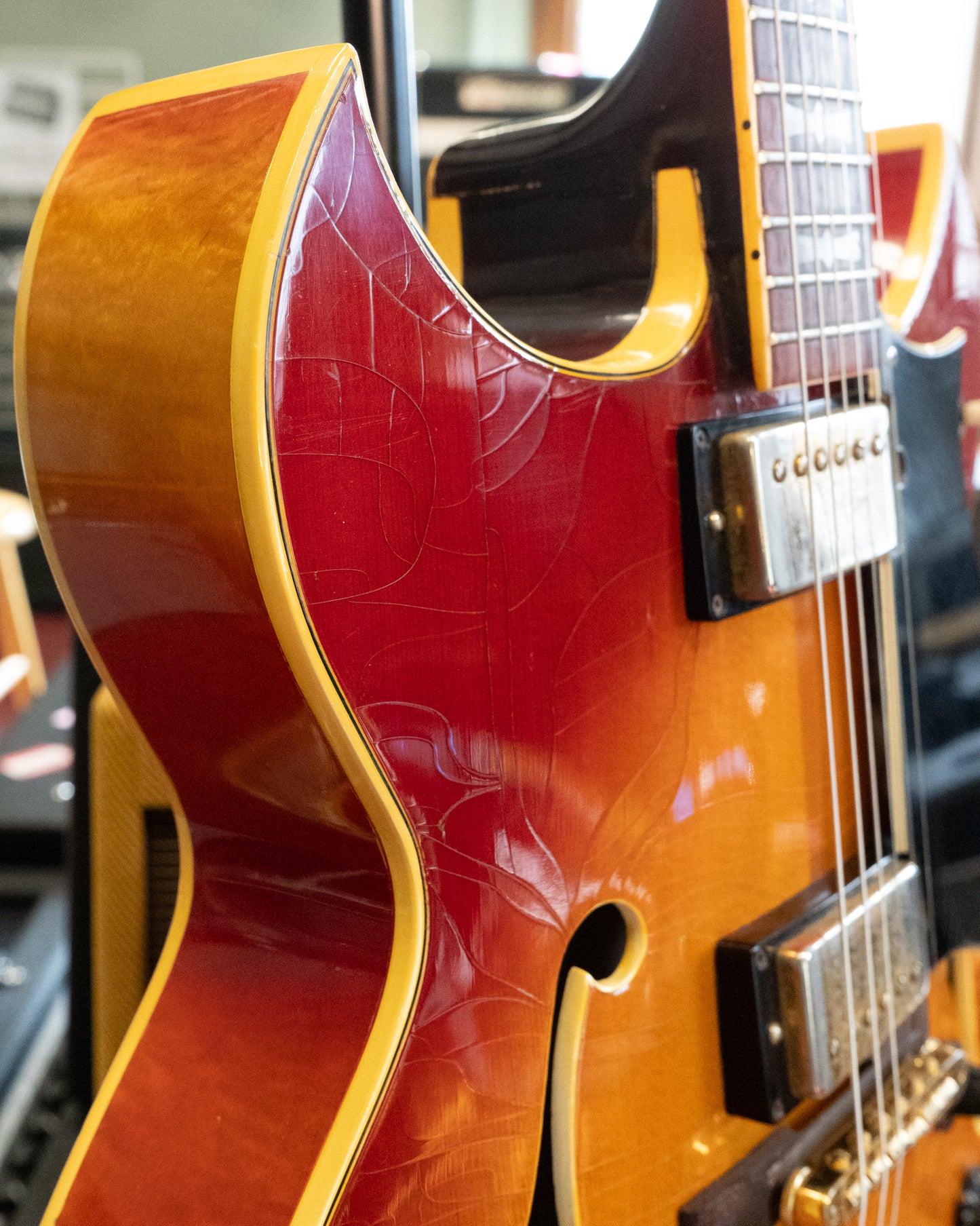 Showroom photo of Gibson Barney Kessel Custom Hollowbody Electric Guitar (c.1966)
