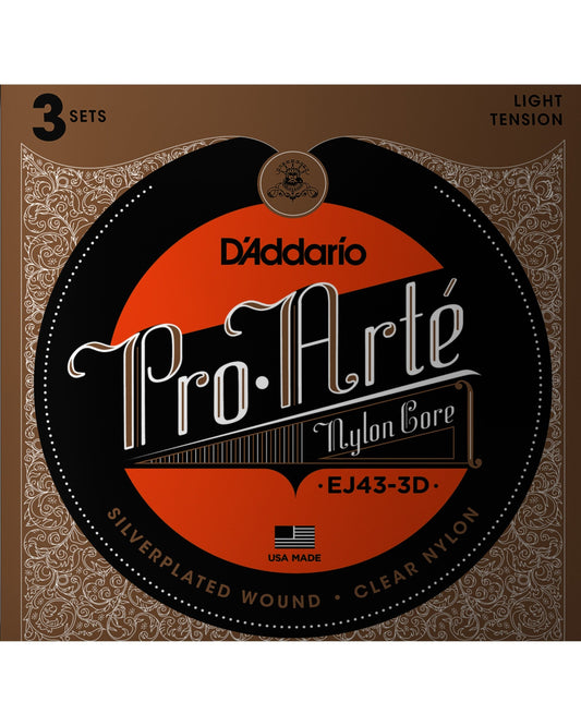 Image 1 of D'Addario EJ43-3D Clear Nylon Guitar Strings, 3-Pack - SKU# EJ433D : Product Type Strings : Elderly Instruments