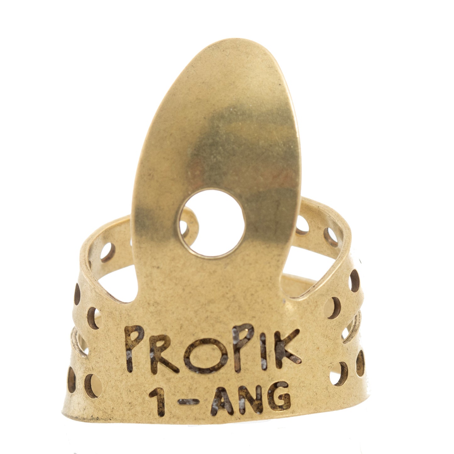 Propik Brass "Fast Pick" Angled Fingerpick, Split Wrap, Blade 1