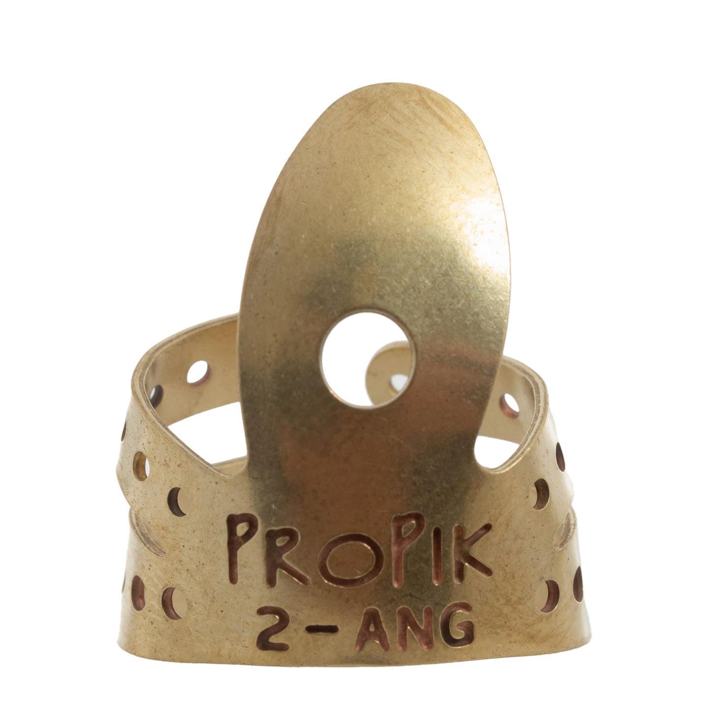 Font of Propik Brass "Fast Pick" Angled Fingerpick, Split Wrap, Blade 2