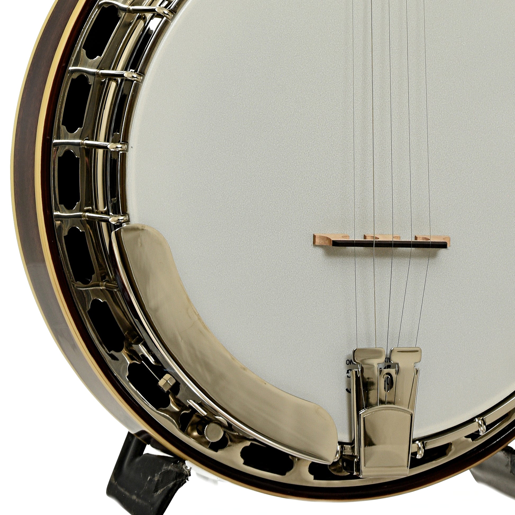 Armrest of Recording King Madison Reso!nator Banjo, Mahogany