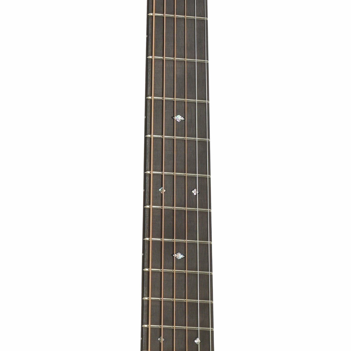Fretboard of Pre-War Guitars Co. Herringbone Dreadnought East Indian Rosewood Acoustic Guitar, Level 1 Aging