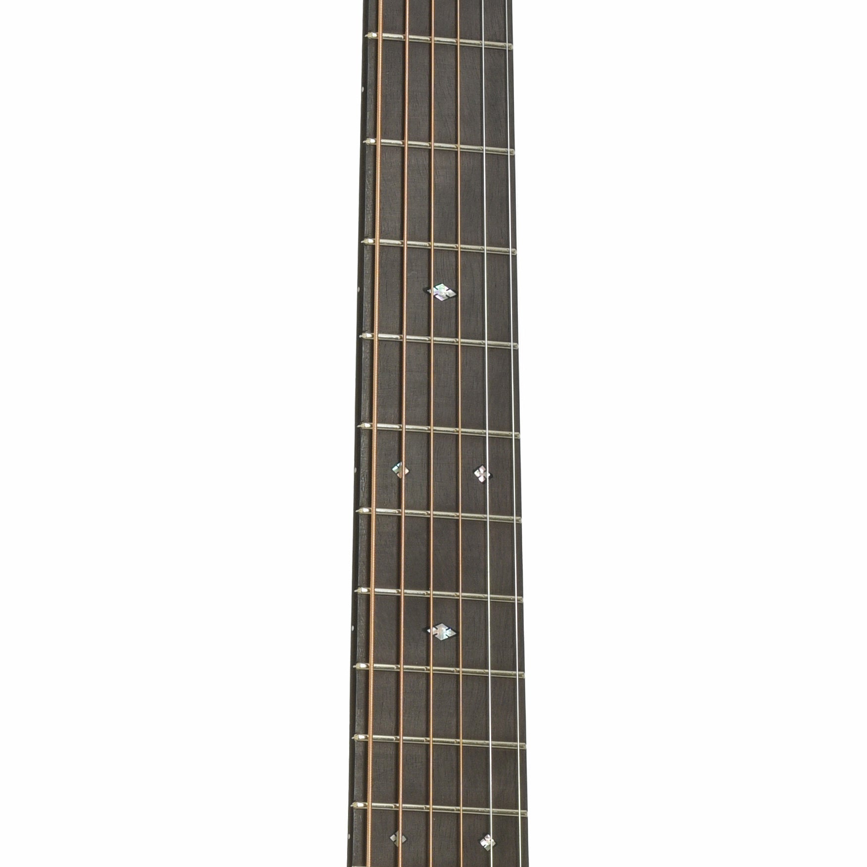 Fretboard of Pre-War Guitars Co. Herringbone Dreadnought East Indian Rosewood Acoustic Guitar, Level 1 Aging