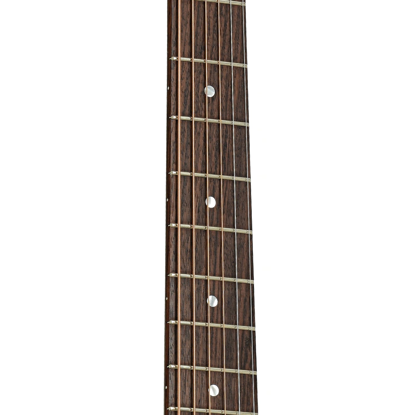 Fretboard of Pre-War Guitars Co. Slope Shoulder Dreadnought Acoustic Guitar, Shadetop, Level 1.5 Aging 