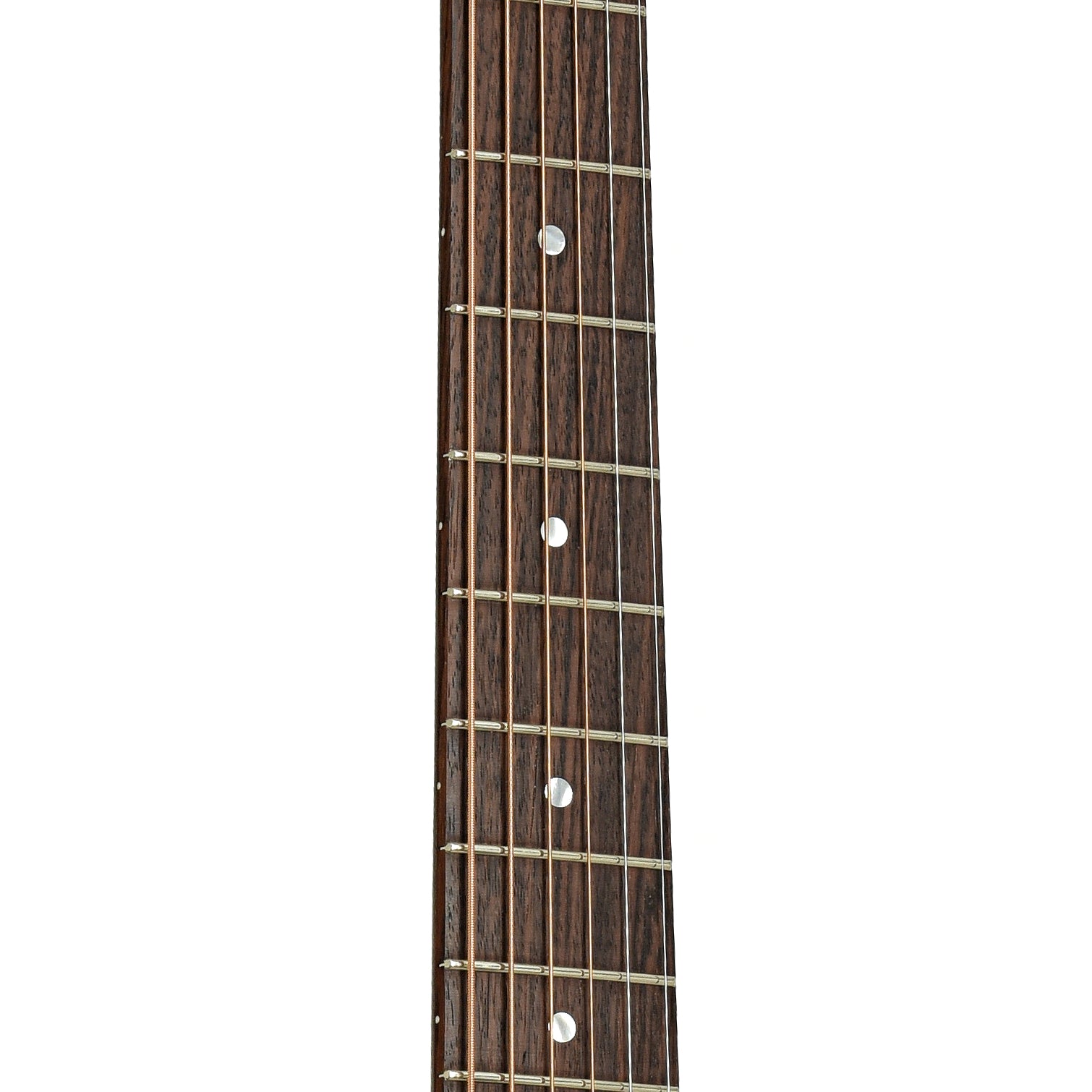 Fretboard of Pre-War Guitars Co. Slope Shoulder Dreadnought Acoustic Guitar, Shadetop, Level 1.5 Aging 