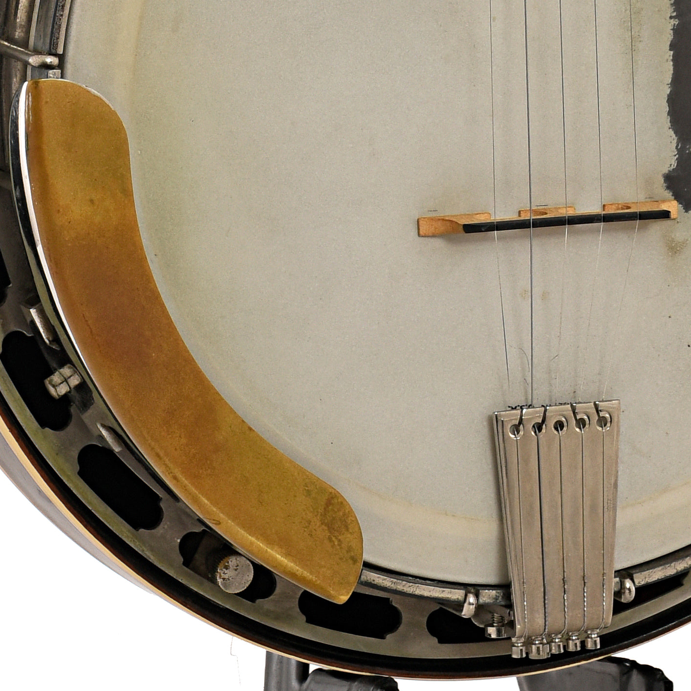 Armrest, tailpiece and bridge of Gibson TB-3 Conversion Banjo
