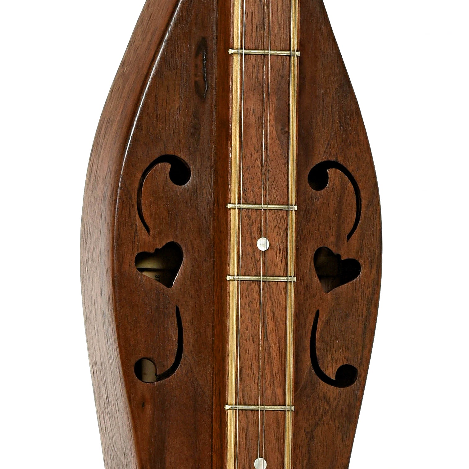 Upper bout of Daniel Doty 6-String Mountain Dulcimer 