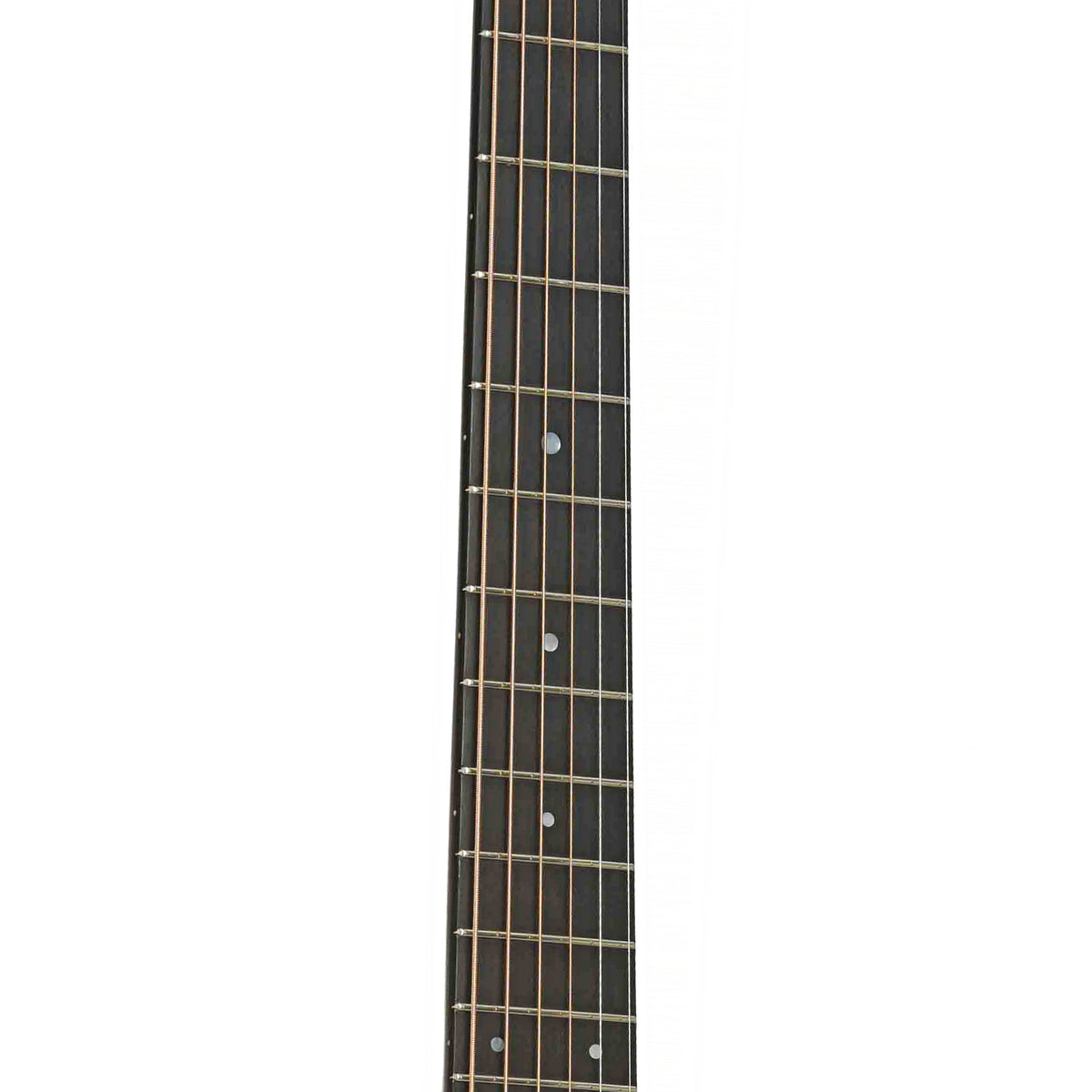 Fretboard of Pre-war Guitars Co. Dreadnought Mahogany Acoustic Guitar & Case, Level 1 Shade Top