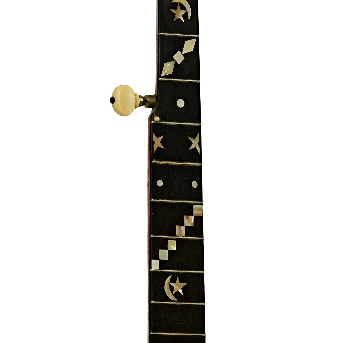 Fretboard of S.S. Stewart Universal Favorite No. 2 + Openback Banjo