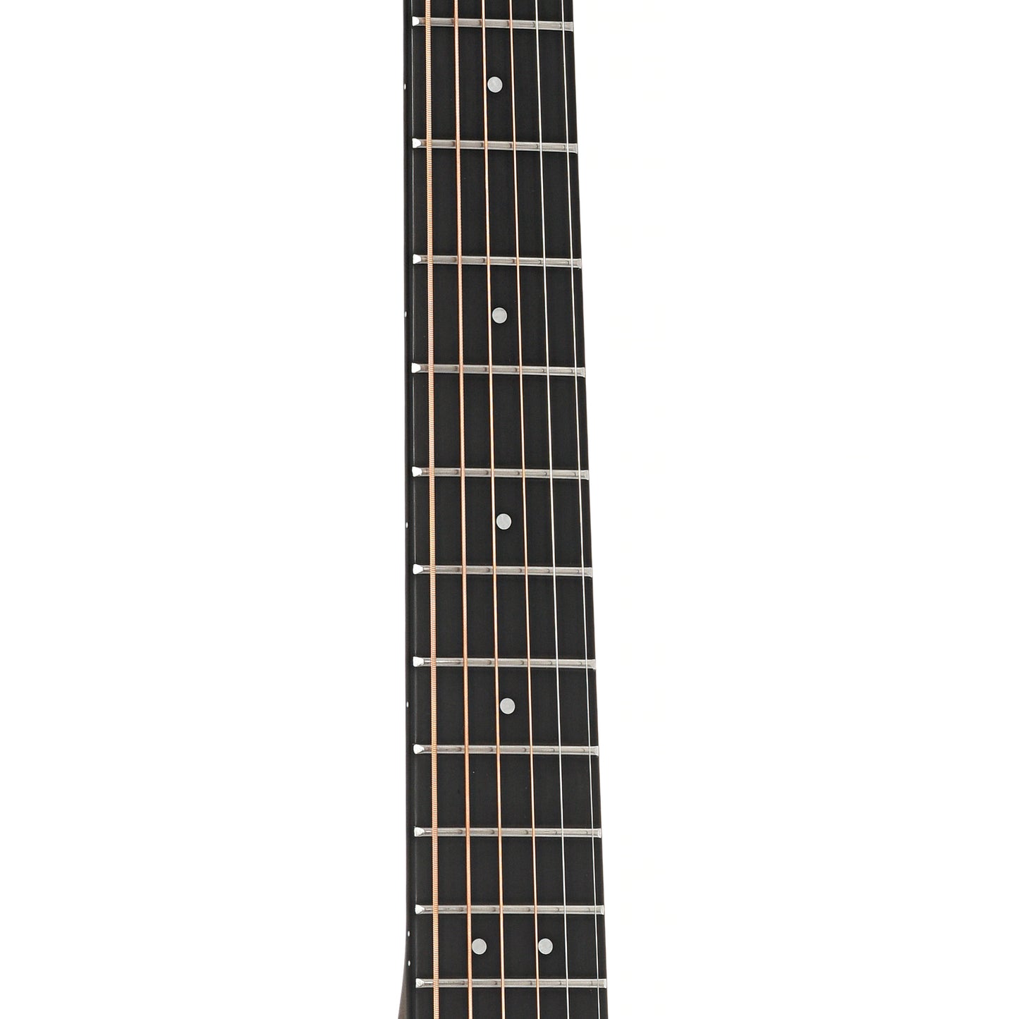 Fretboard of KLOS Guitars Hybrid Acoustic-Electric Travel Guitar