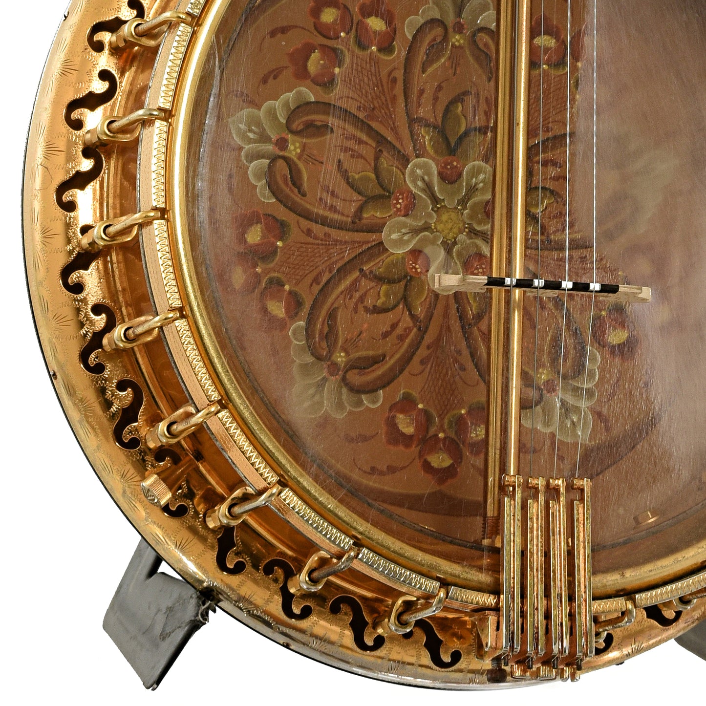 Bridge and side of Richelieu Ne Plus Ultra 4261-GB Tenor Banjo 