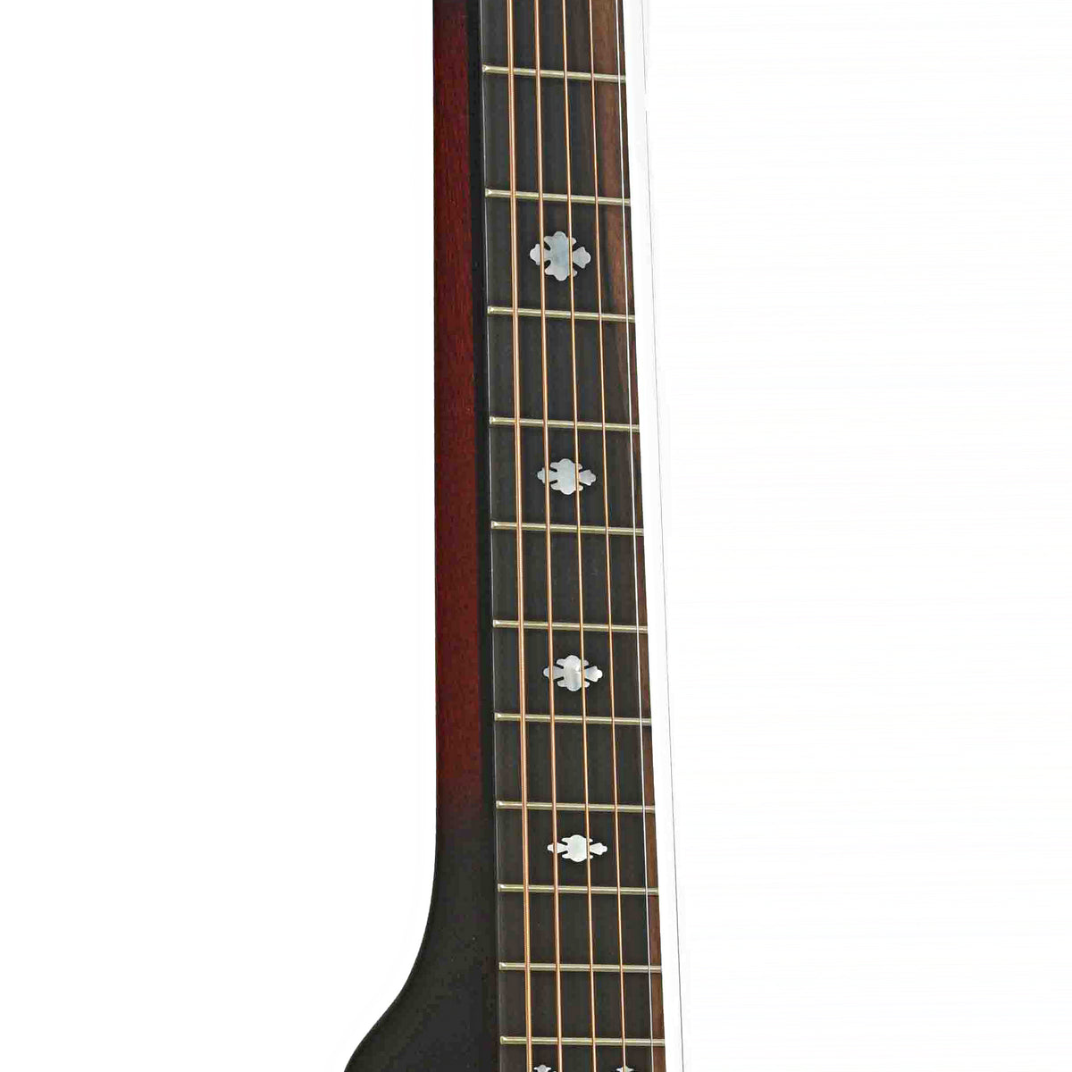Fretboard of Beard Belle Squareneck Resonator Guitar & Case, Black Satin Hardware
