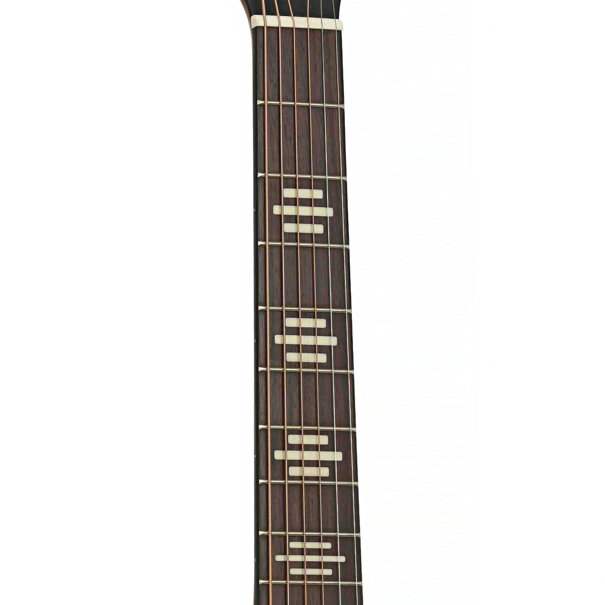 Fretboard of Recording King Dirty 30's Acoustic-Electric Parlor Guitar, Mahogany