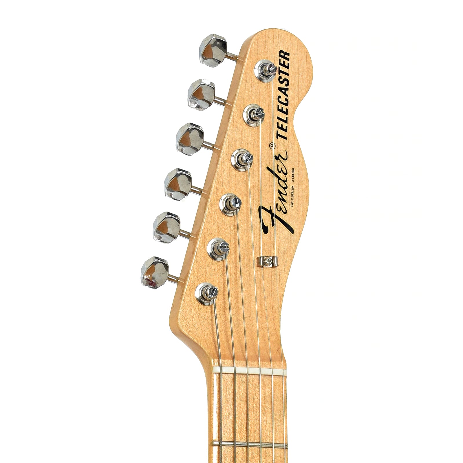 Headstock of Fender Vintage Custom '68 Paisley Telecaster NOS Electric Guitar