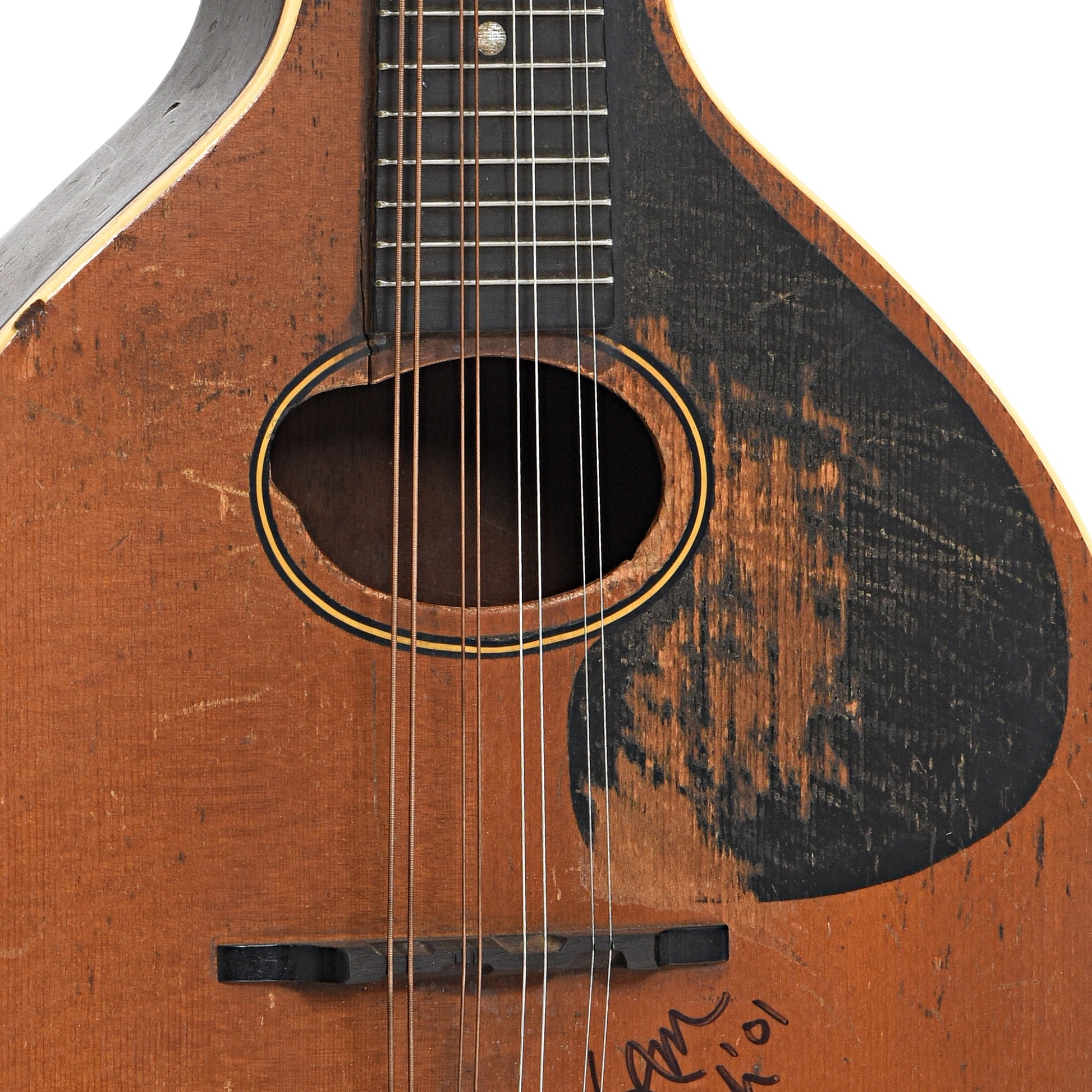 Sound hole and pickguard of Gibson C-1 Mandolin (c.1932)