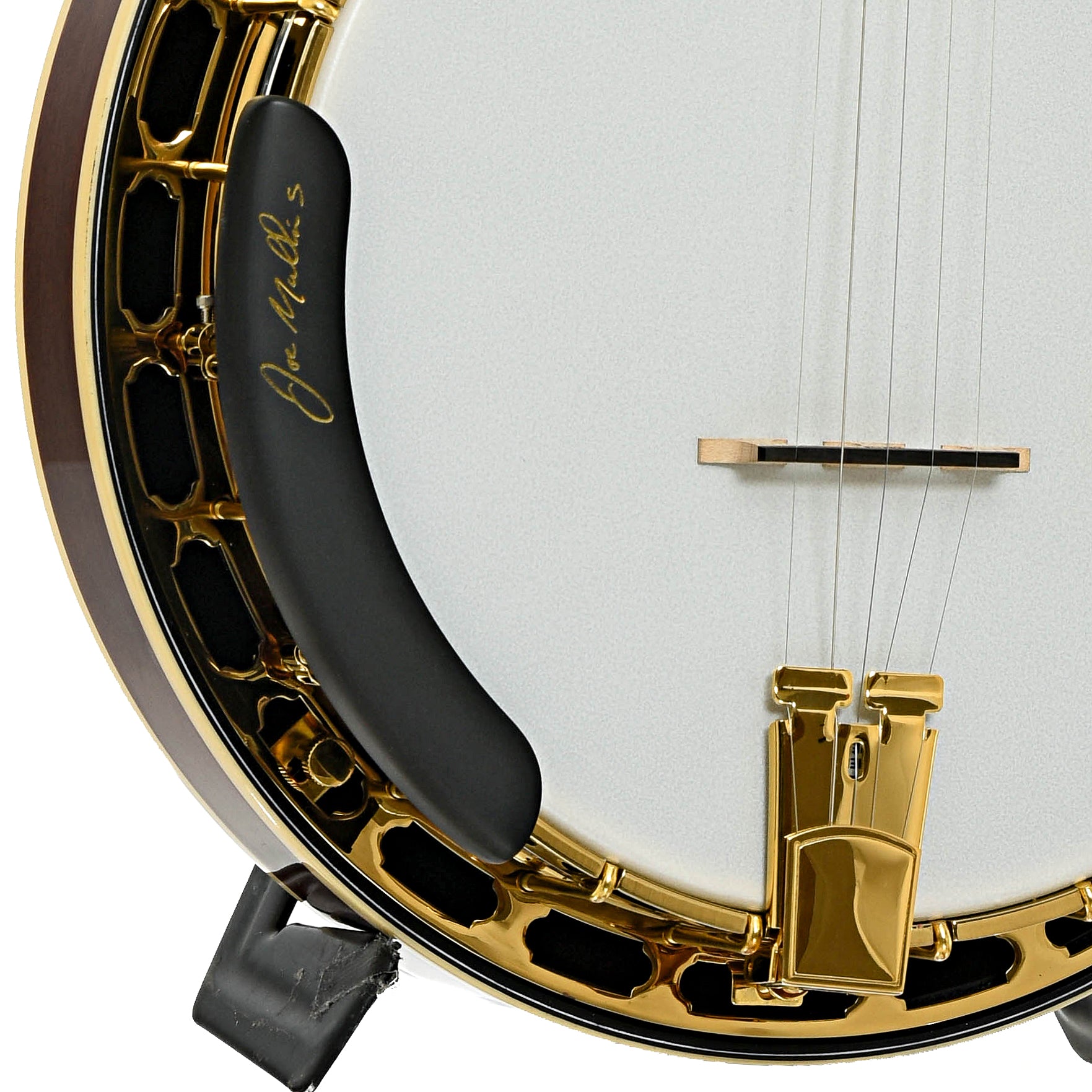 Armrest of Gold Tone OB-2 Joe Mullins Bowtie Banjo