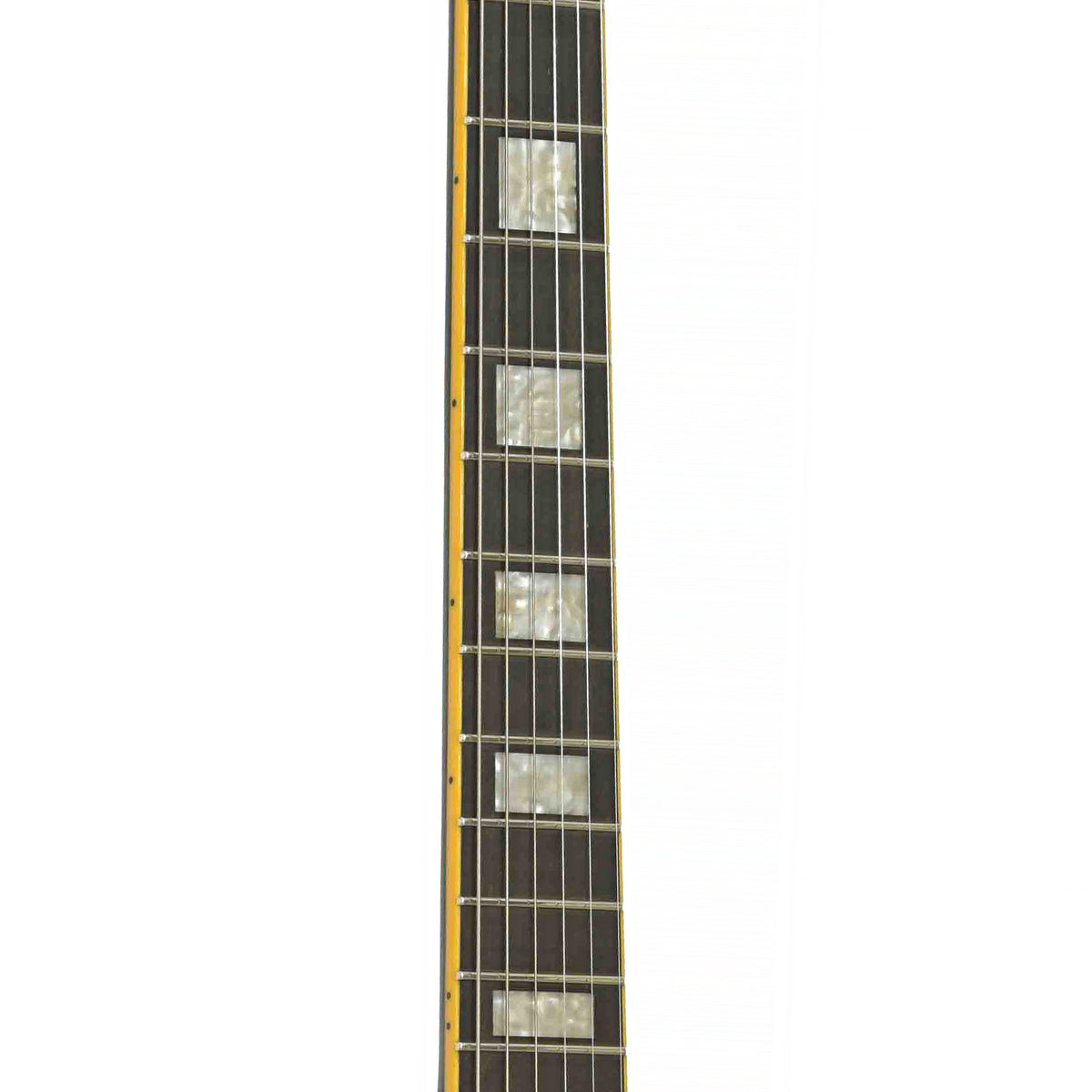 Fretboard of Epiphone Joe Bonamassa Black Beauty Les Paul Custom Electric Guitar