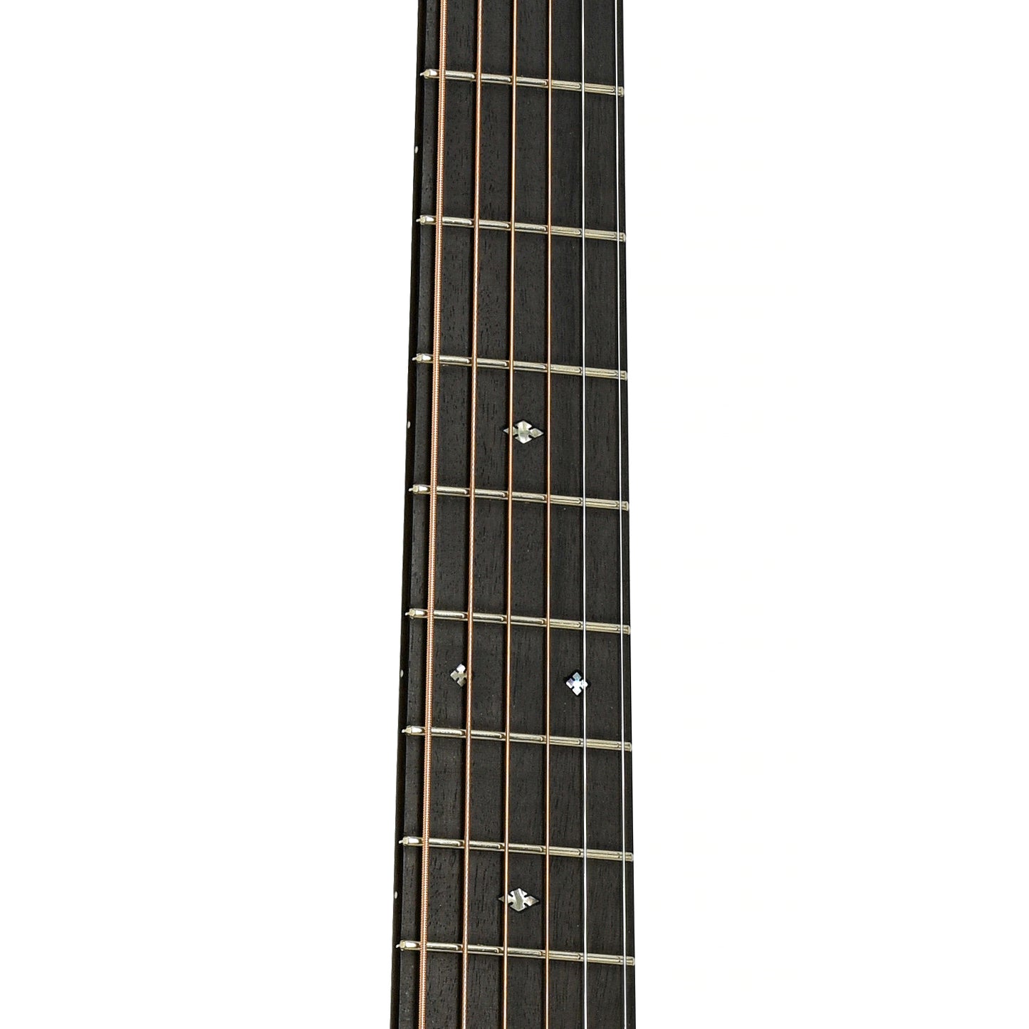 Fretboard of Pre-War Guitars Co. Herringbone Brazilian Rosewood Dreadnought Acoustic Guitar, Level 1 Aging