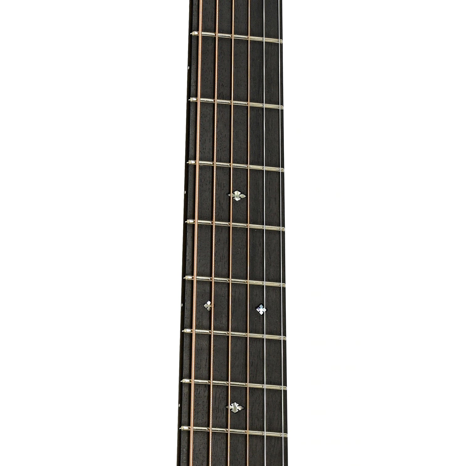 Fretboard of Pre-War Guitars Co. Herringbone Brazilian Rosewood Dreadnought Acoustic Guitar, Level 1 Aging