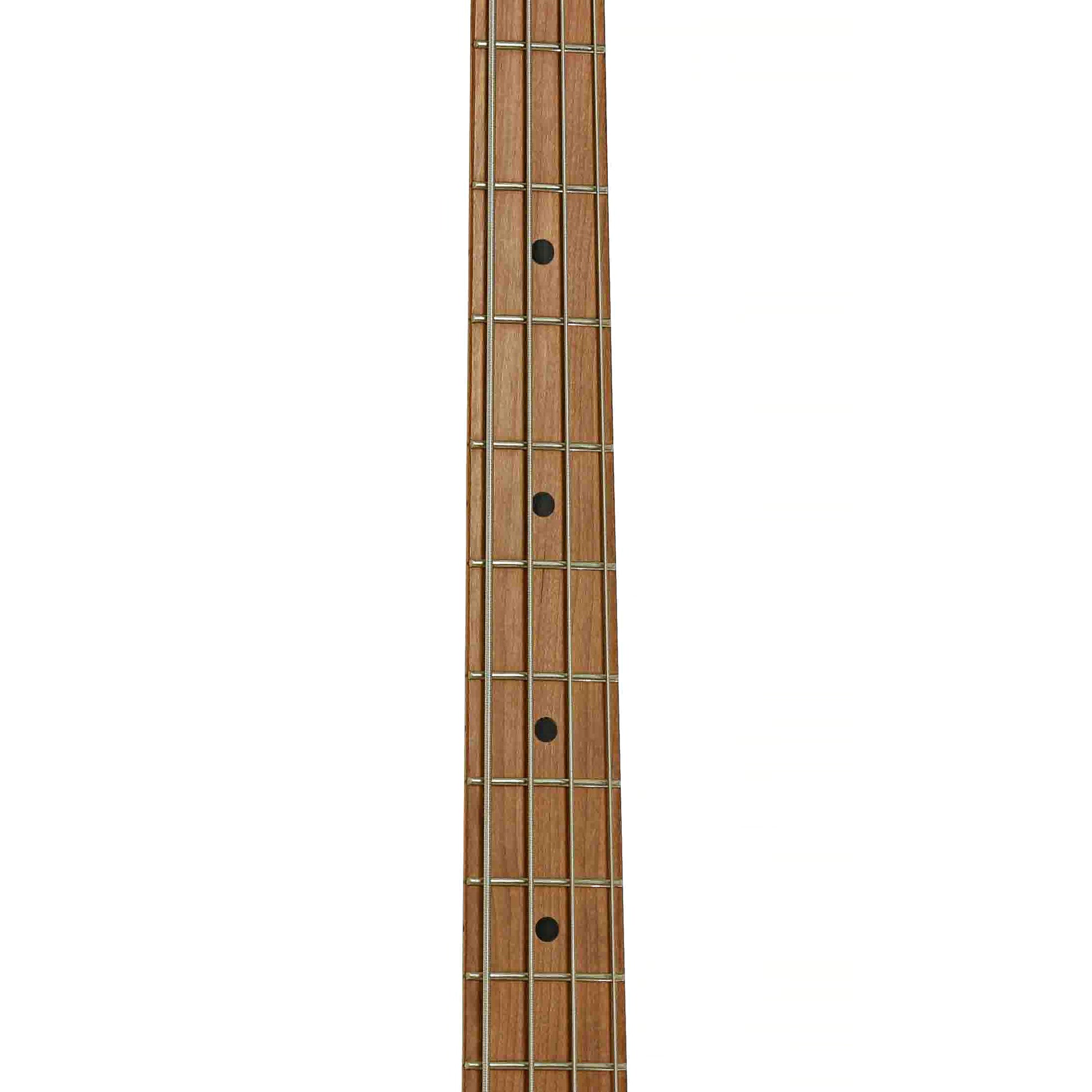 Fretboard of Sterling by Music Man StingRay34 Flamed Maple 4-String Bass, Neptune Blue (2022)
