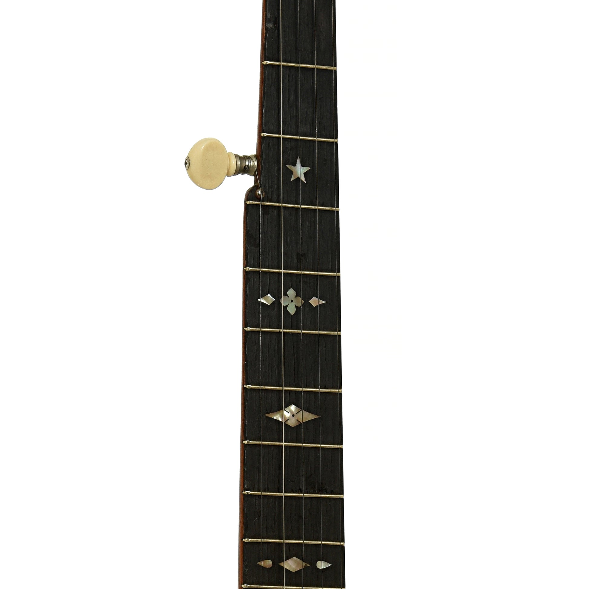 Fretboard of Geo. C. Dobson Victor Gem Openback Banjo 