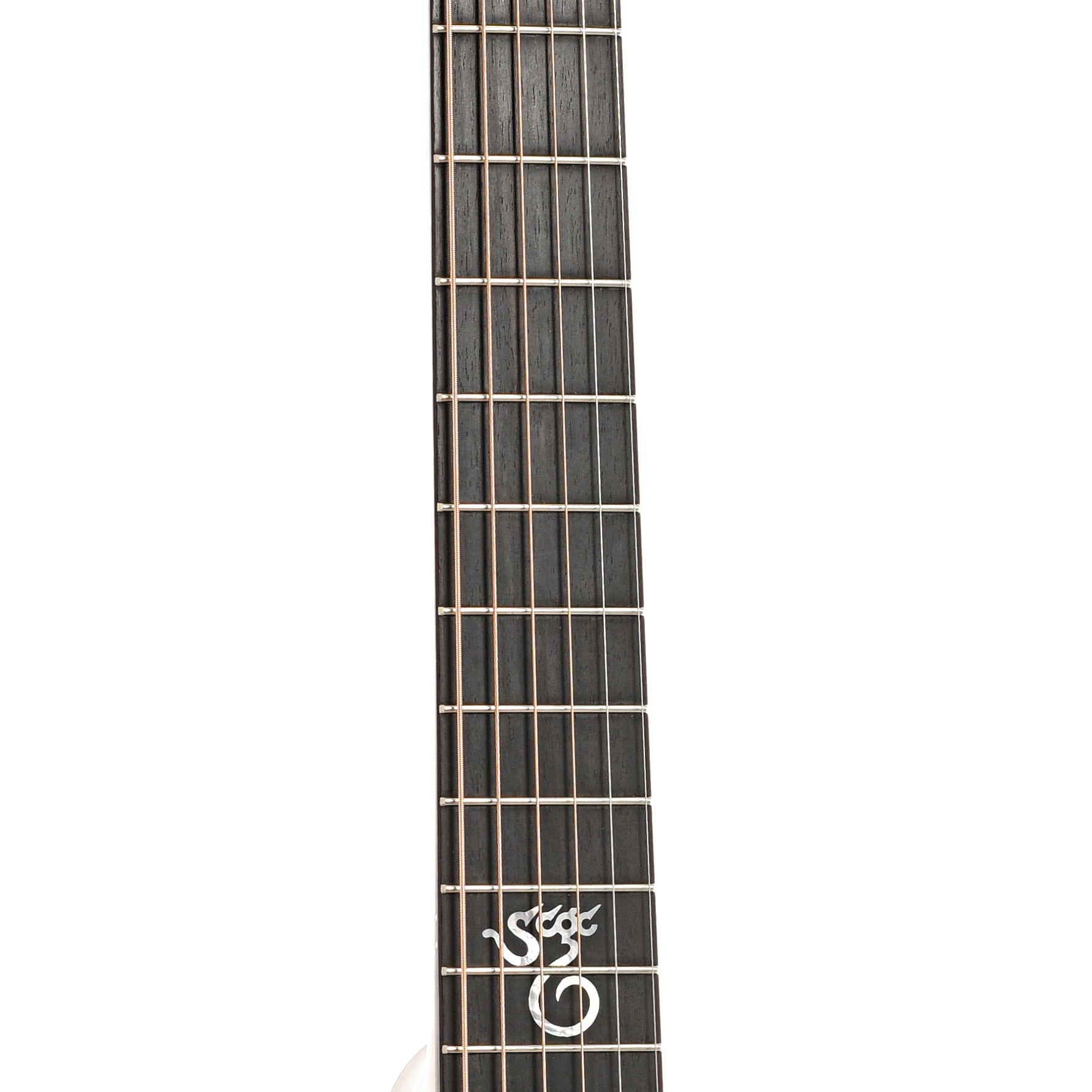 Fretboard of Santa Cruz OM Maple Custom Acoustic Guitar