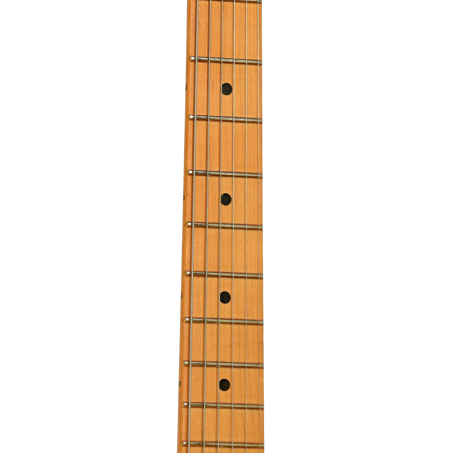 Fretboard of Fender American Ultra II Stratocaster Electric Guitar & Case, Sinister Red