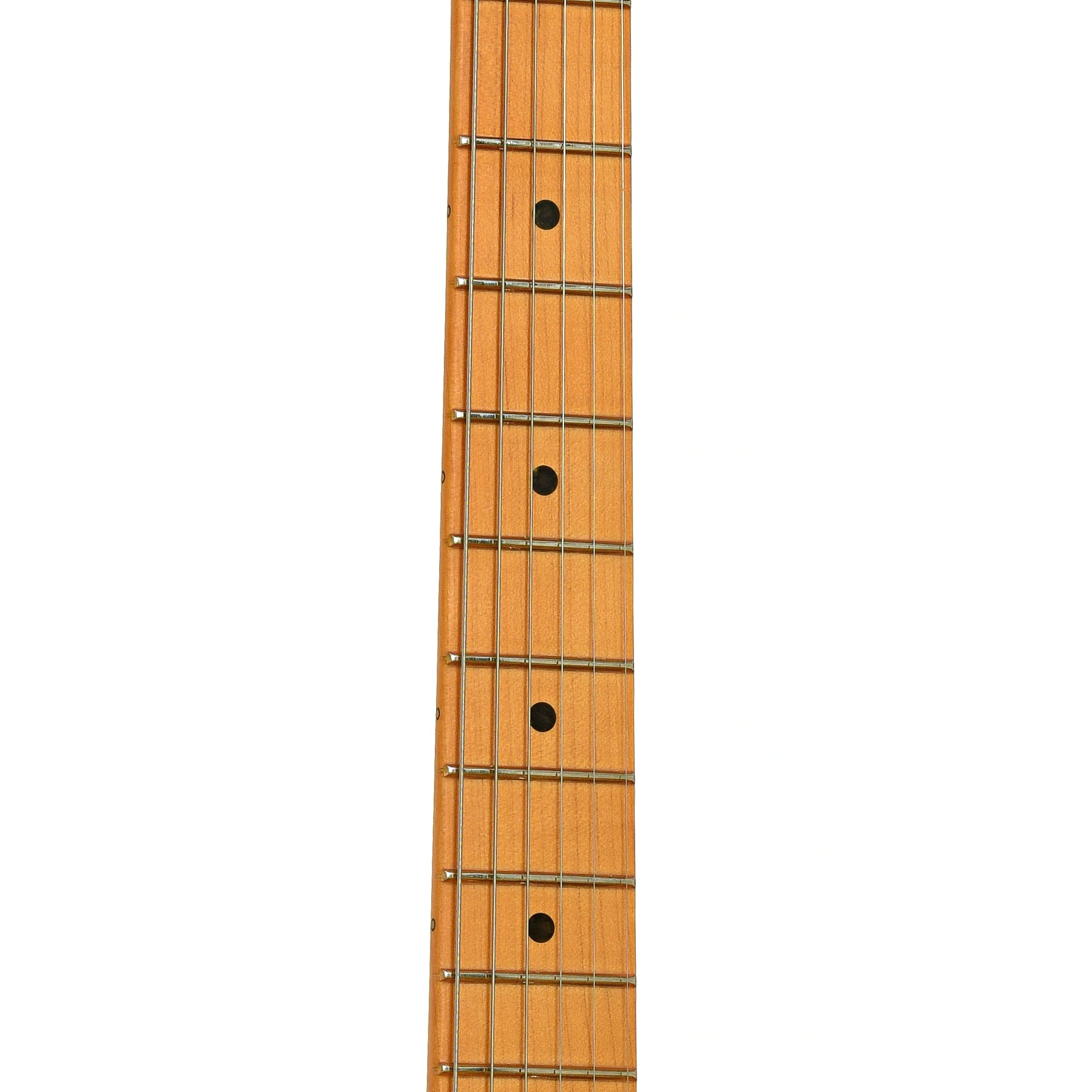 Fretboard of Fender American Ultra II Stratocaster Electric Guitar & Case, Sinister Red