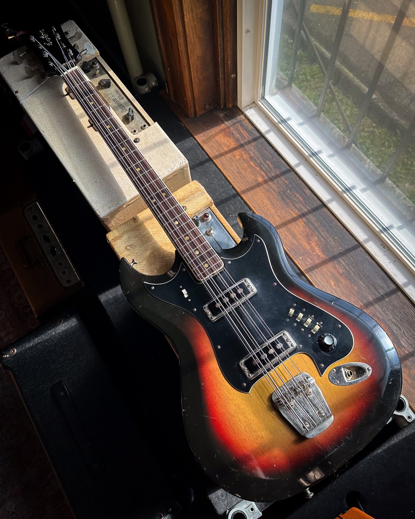 Showroom photo of Hagstrom H8 8-String Electric Bass (c.1968)