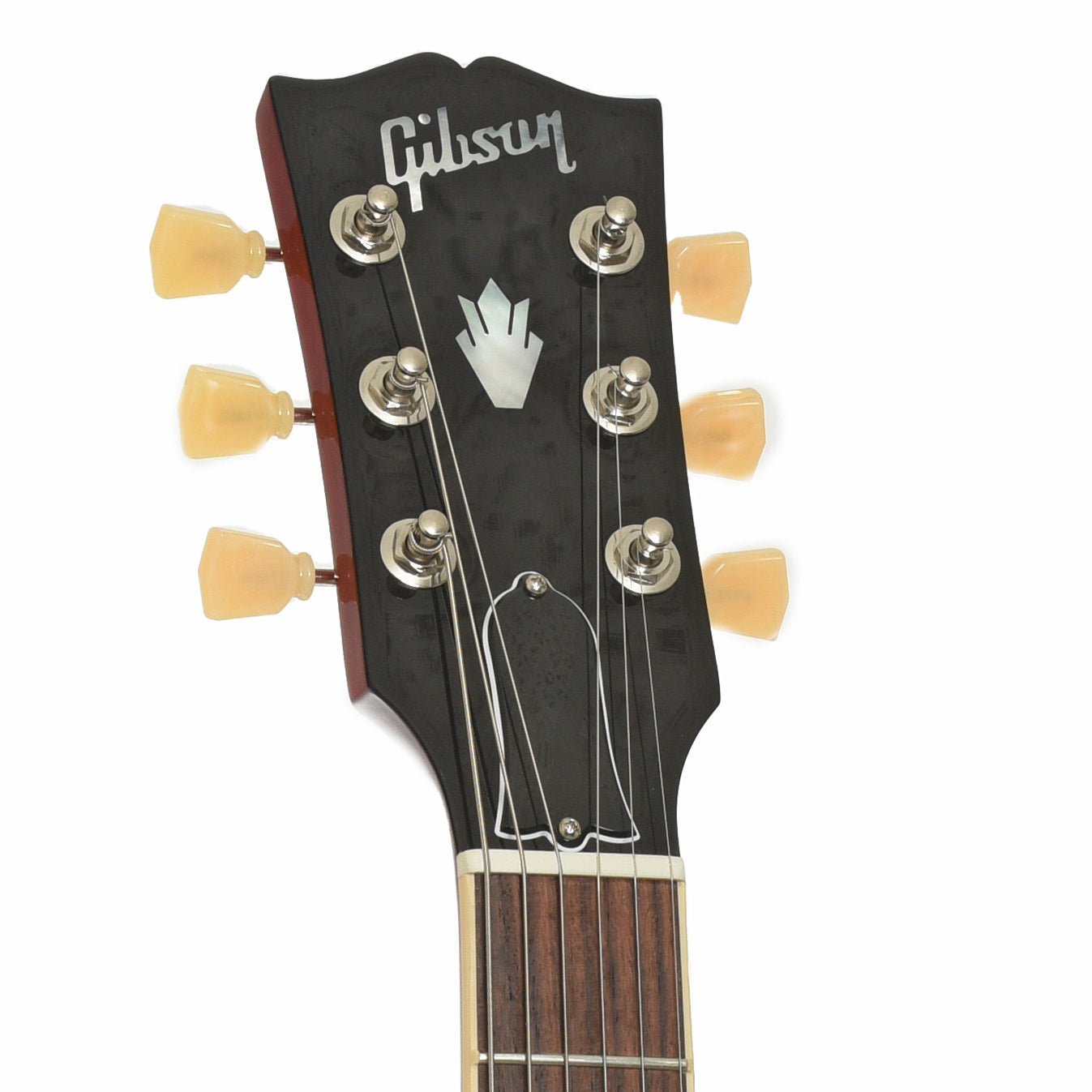Headstock of Gibson ES-335 Figured Semi-Hollowbody Electric Guitar & Case, Sixties Cherry