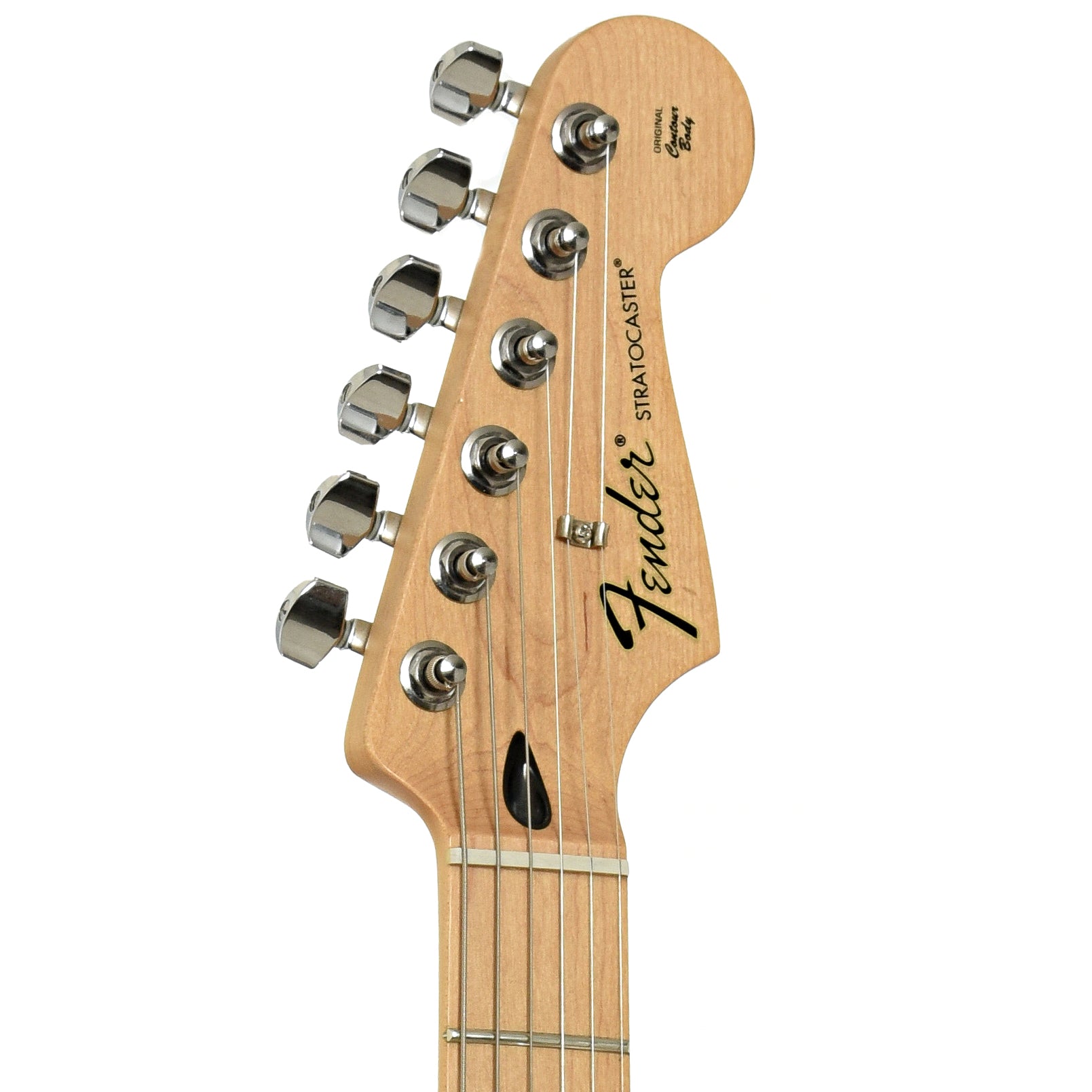 Headstock of Fender Stratocoaster HSS Plus Top Electric Guitar 
