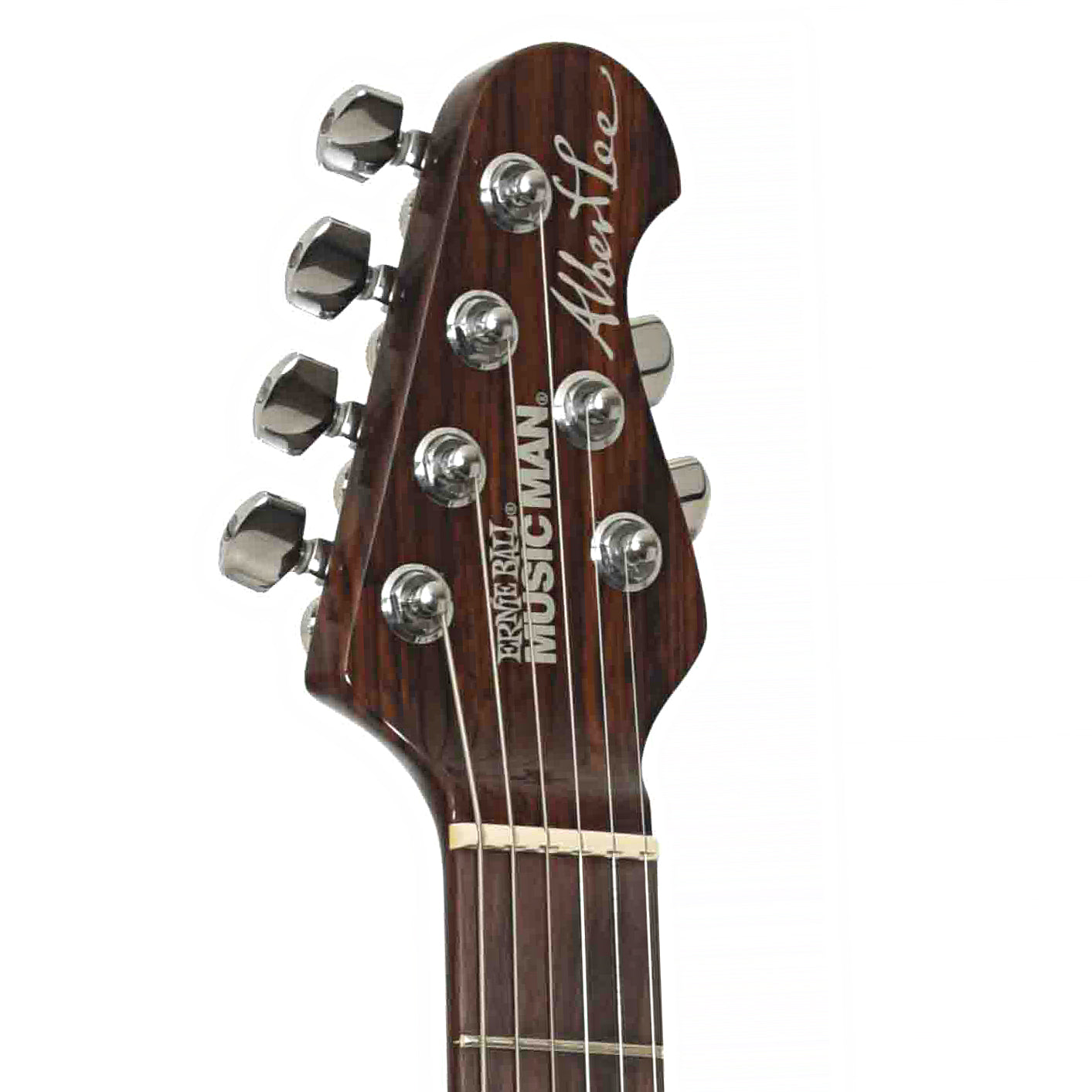 Front Headstock of Ernie Ball Music Man Albert Lee HH