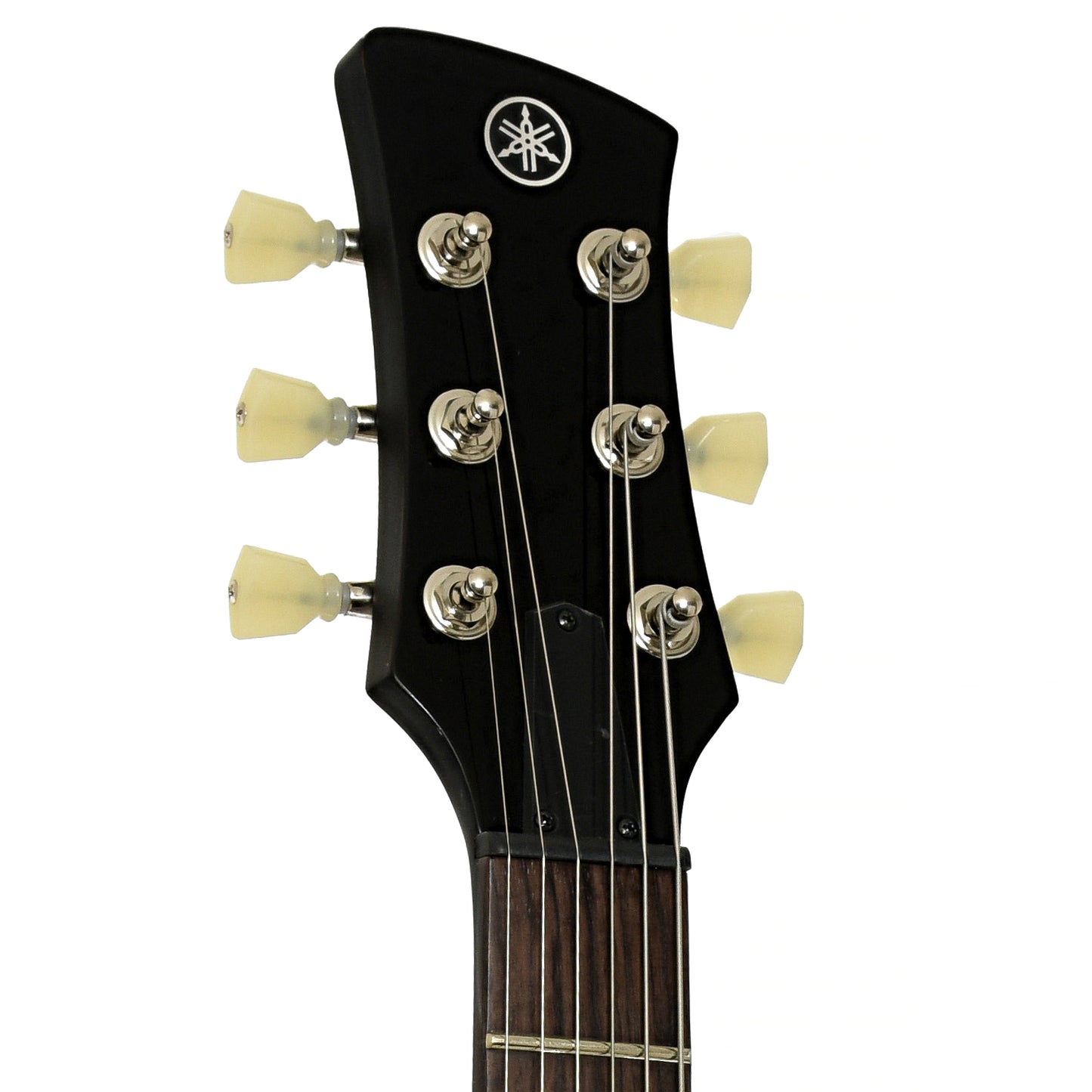 Headstock of Yamaha RSE20L Revstar Element Left Handed Electric Guitar, Black