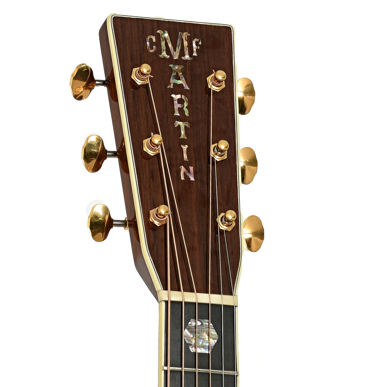 Headstock of Martin Custom Shop D-45 Madagascar Acoustic Guitar