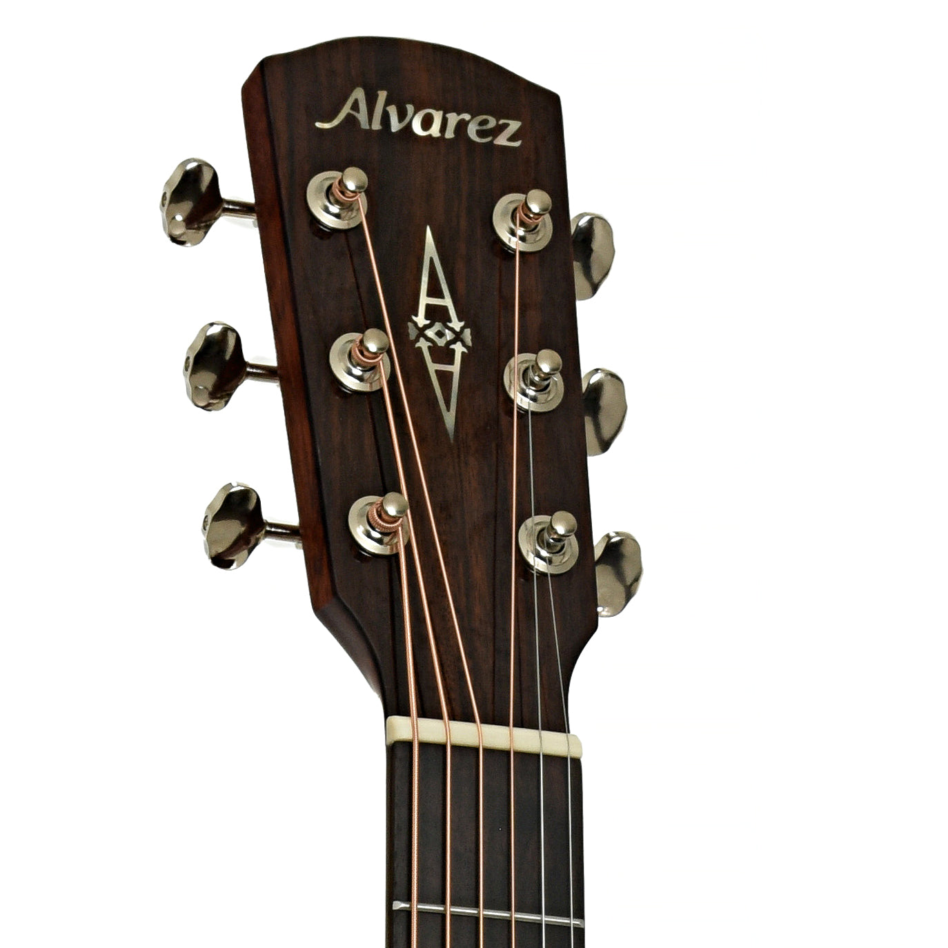 Headstock of Alvarez Masterworks Series MG60 Grand Auditorium Acoustic Guitar
