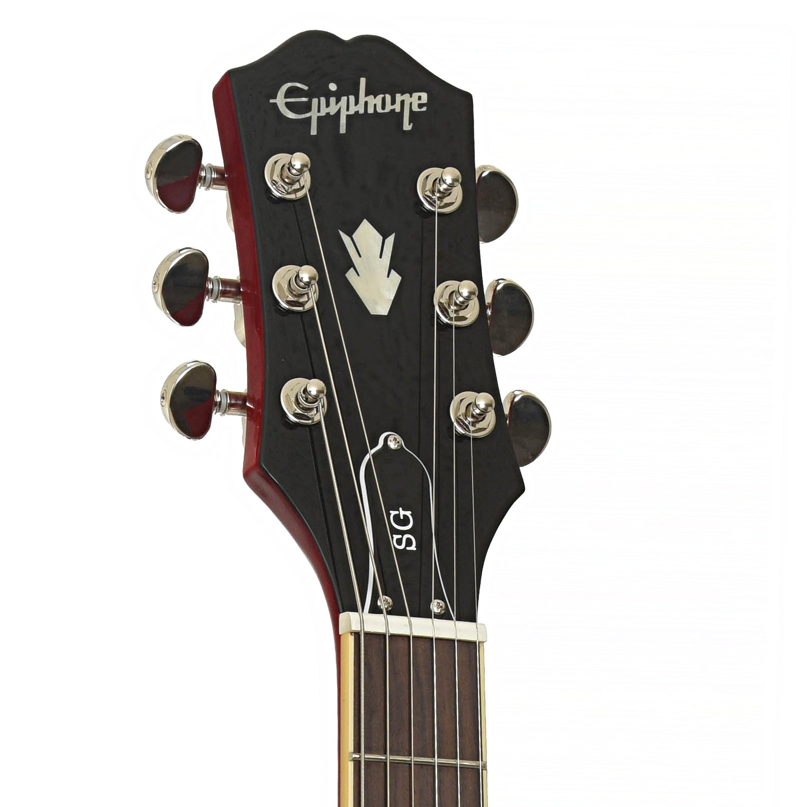 Headstock of Epiphone SG Standard Electric Guitar & Gigbag, Cherry