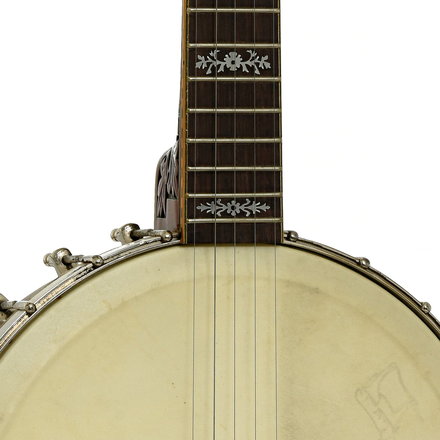 Front neck joint of Orpheum No.3  5-String Conversion Banjo