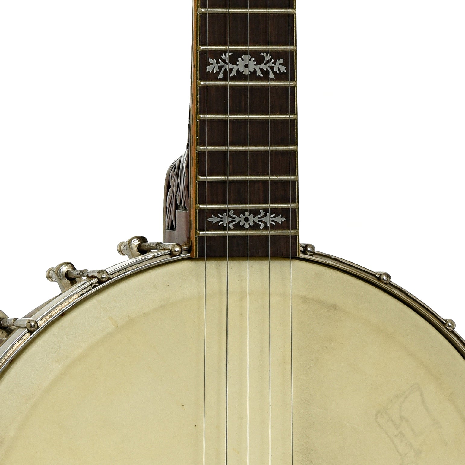 Front neck joint of Orpheum No.3  5-String Conversion Banjo
