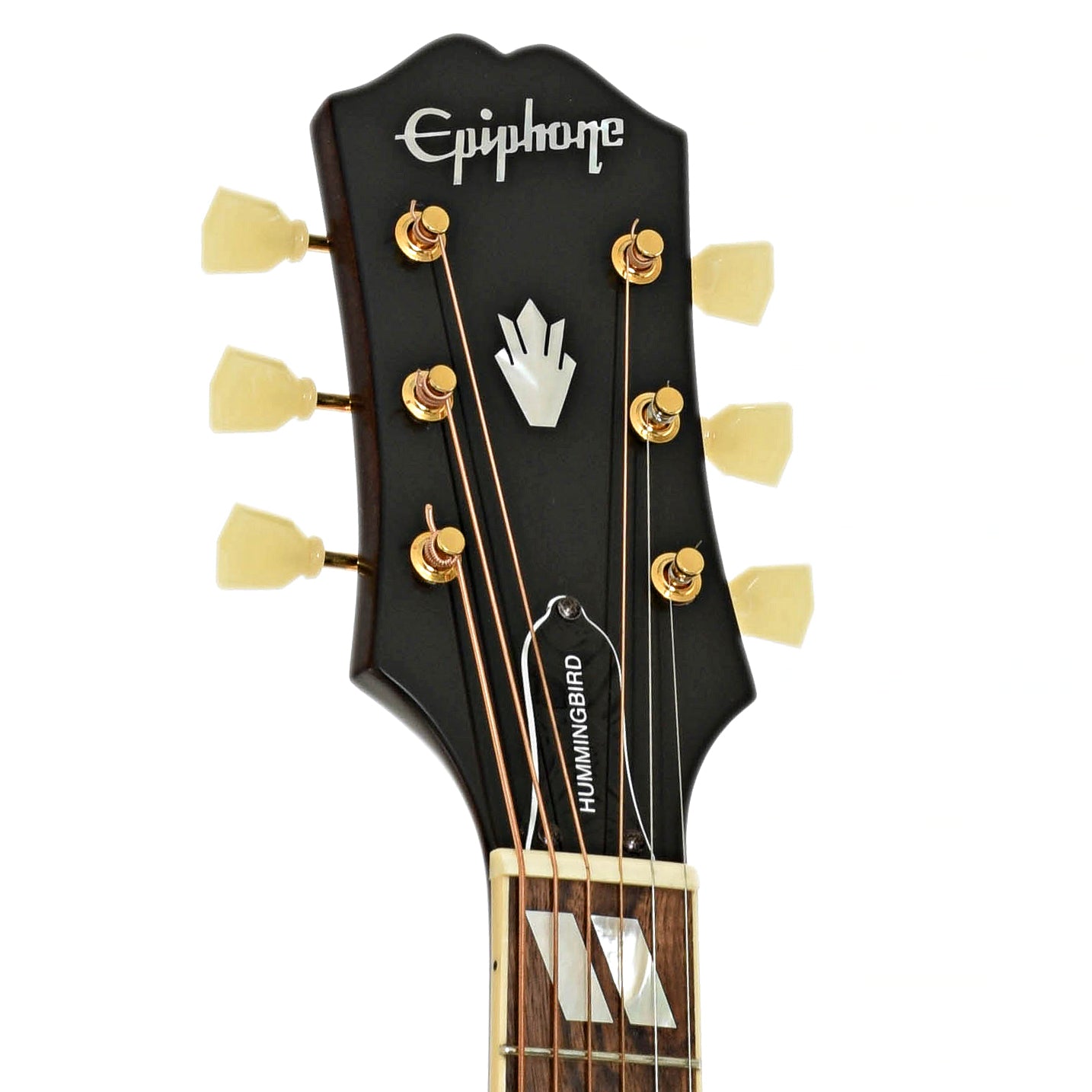 Headstock of Epiphone Hummingbird Acoustic Guitar