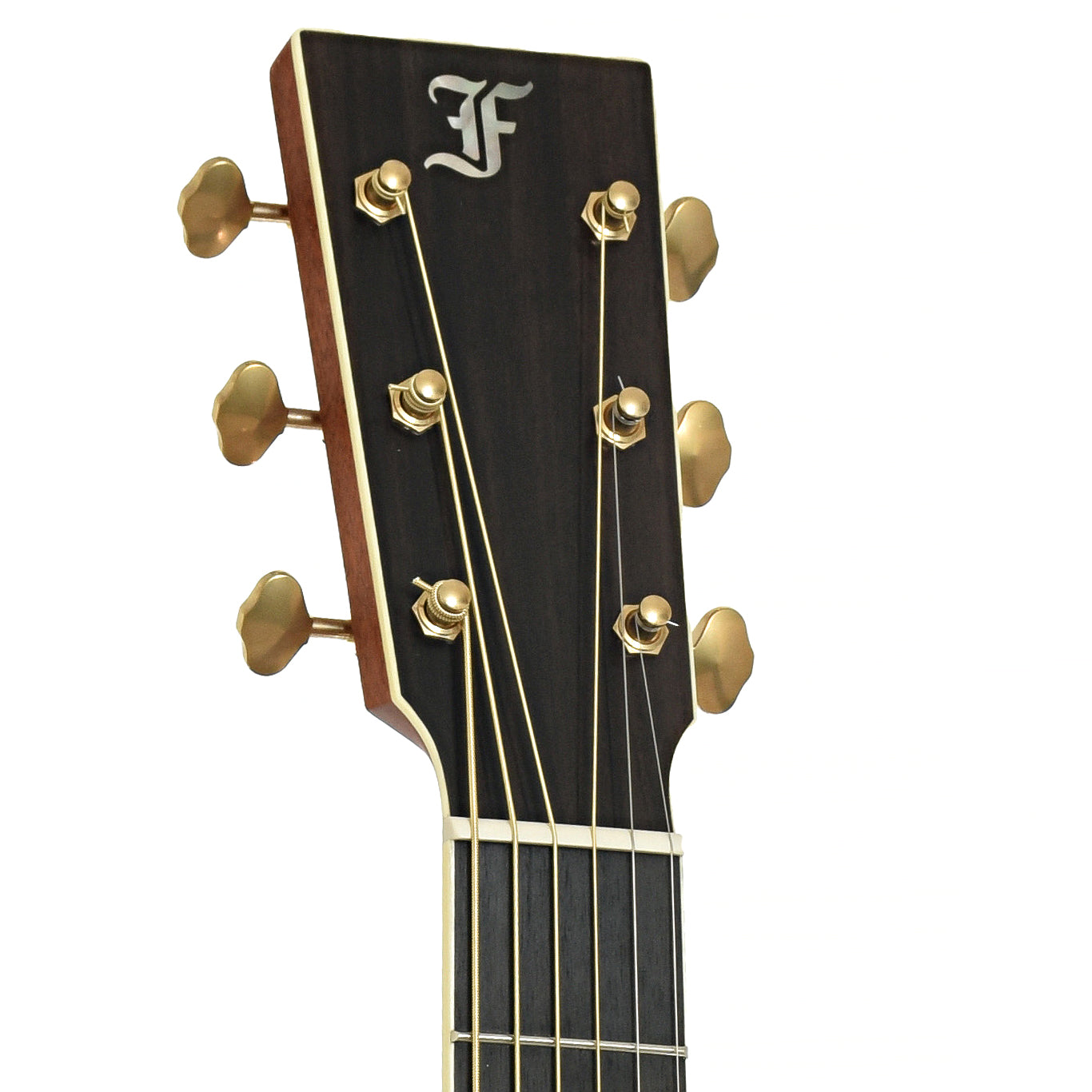 Headstock of Furch Limited Edition Vintage 2OM-SX a Acoustic Guitar