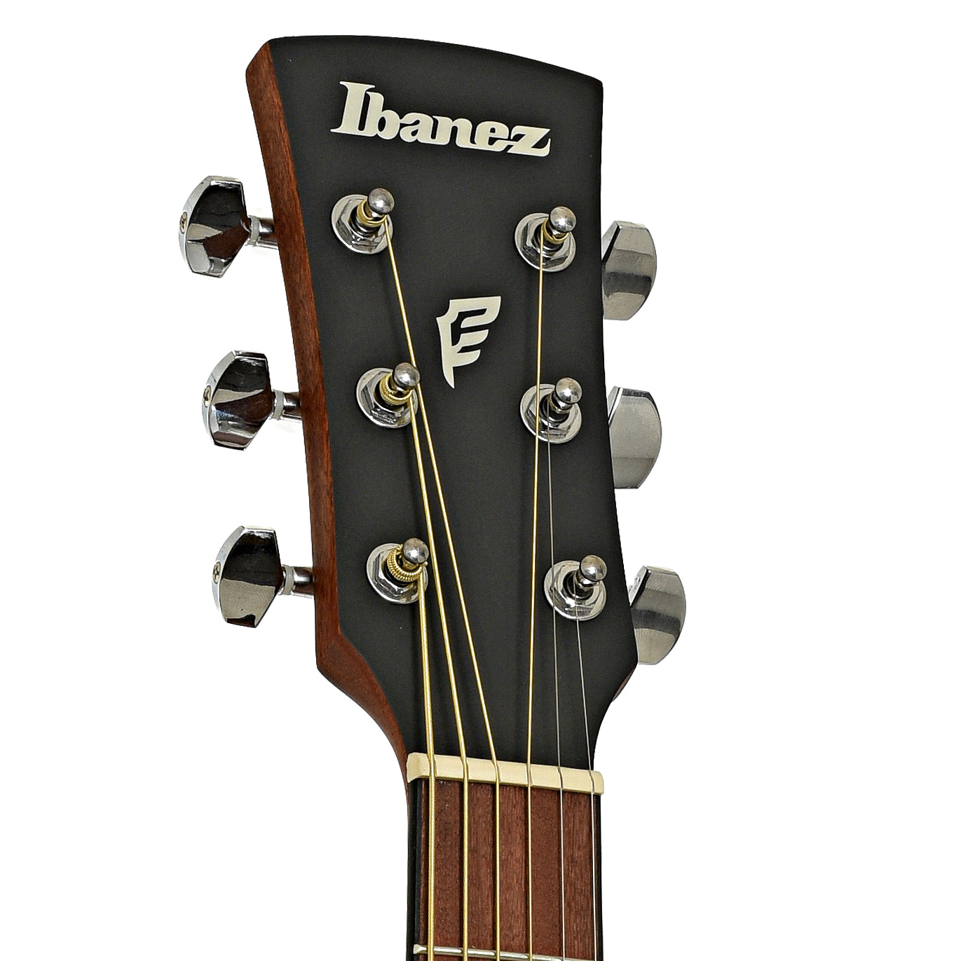 Headstock of Ibanez PF50 Dreadnought Acoustic Guitar, Open Pore Natural
  
